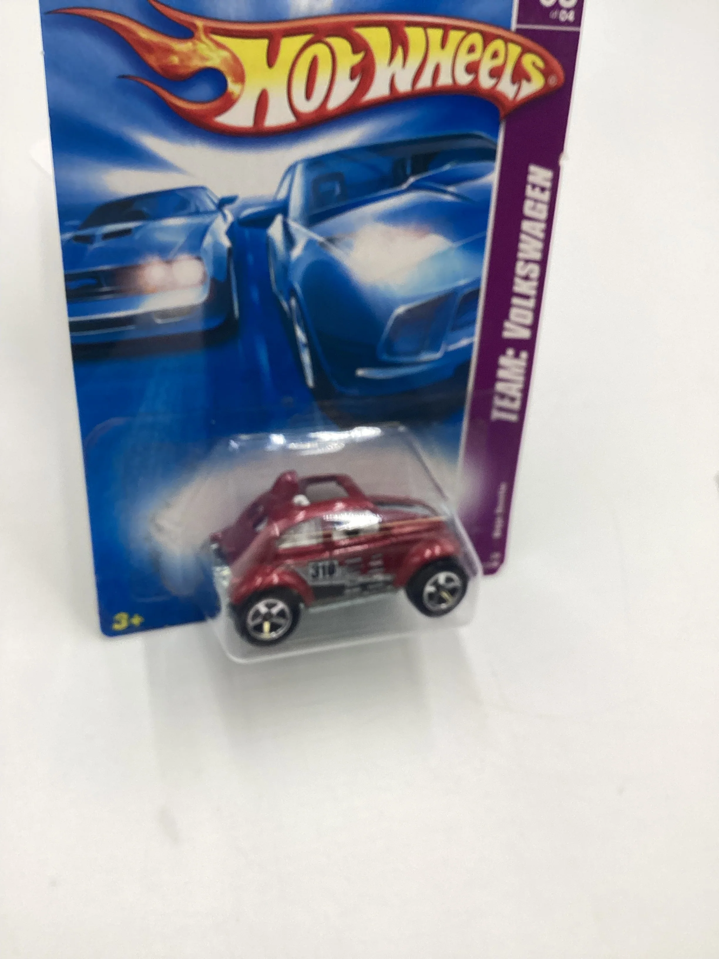 2008 Hot Wheels HW Team Volkswagen #131 Baja Beetle Red 97D - Image 5