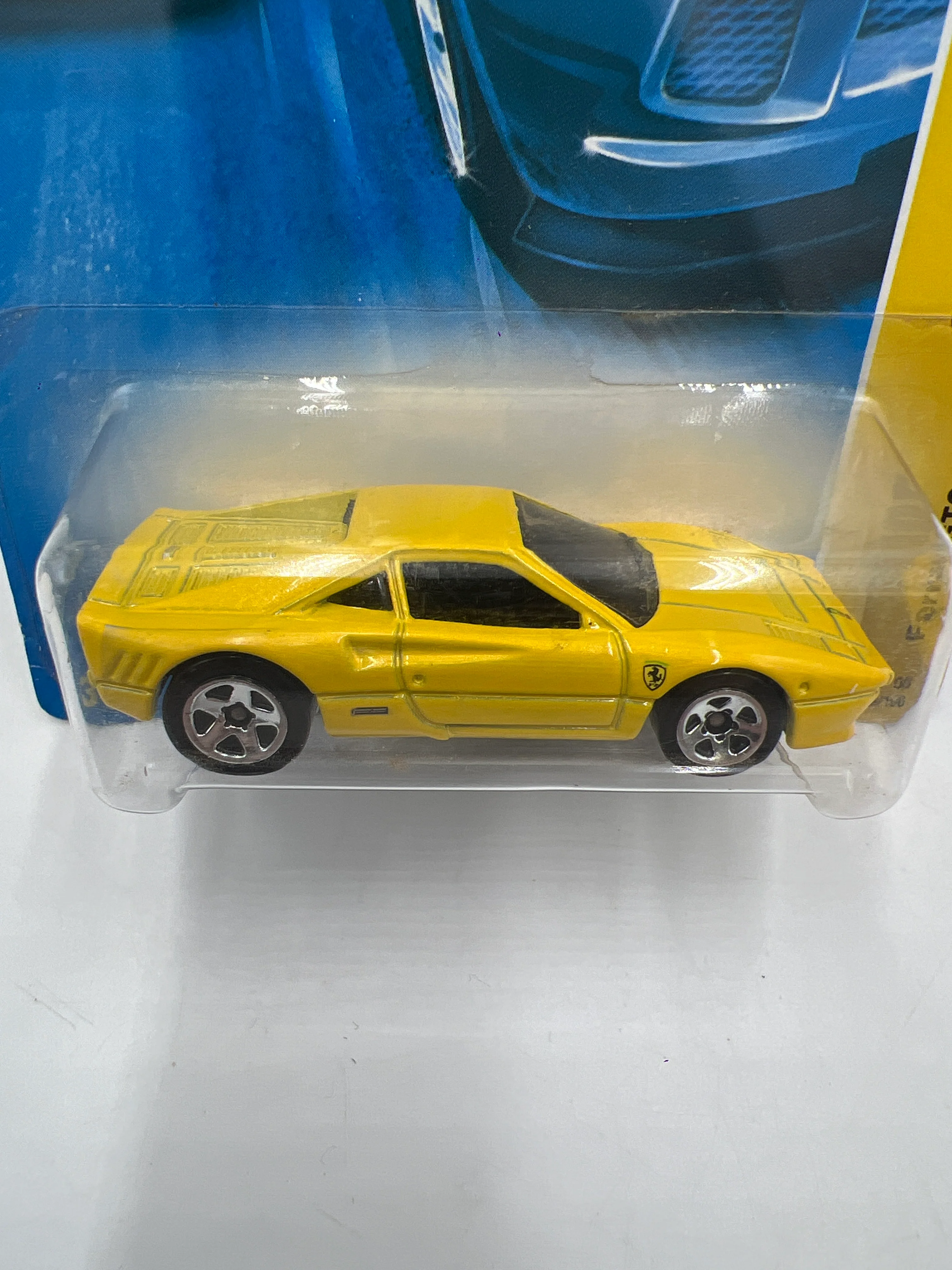 2008 Hot Wheels New Models #038 Ferrari GTO Yellow *Card Not Perfect* - Image 3