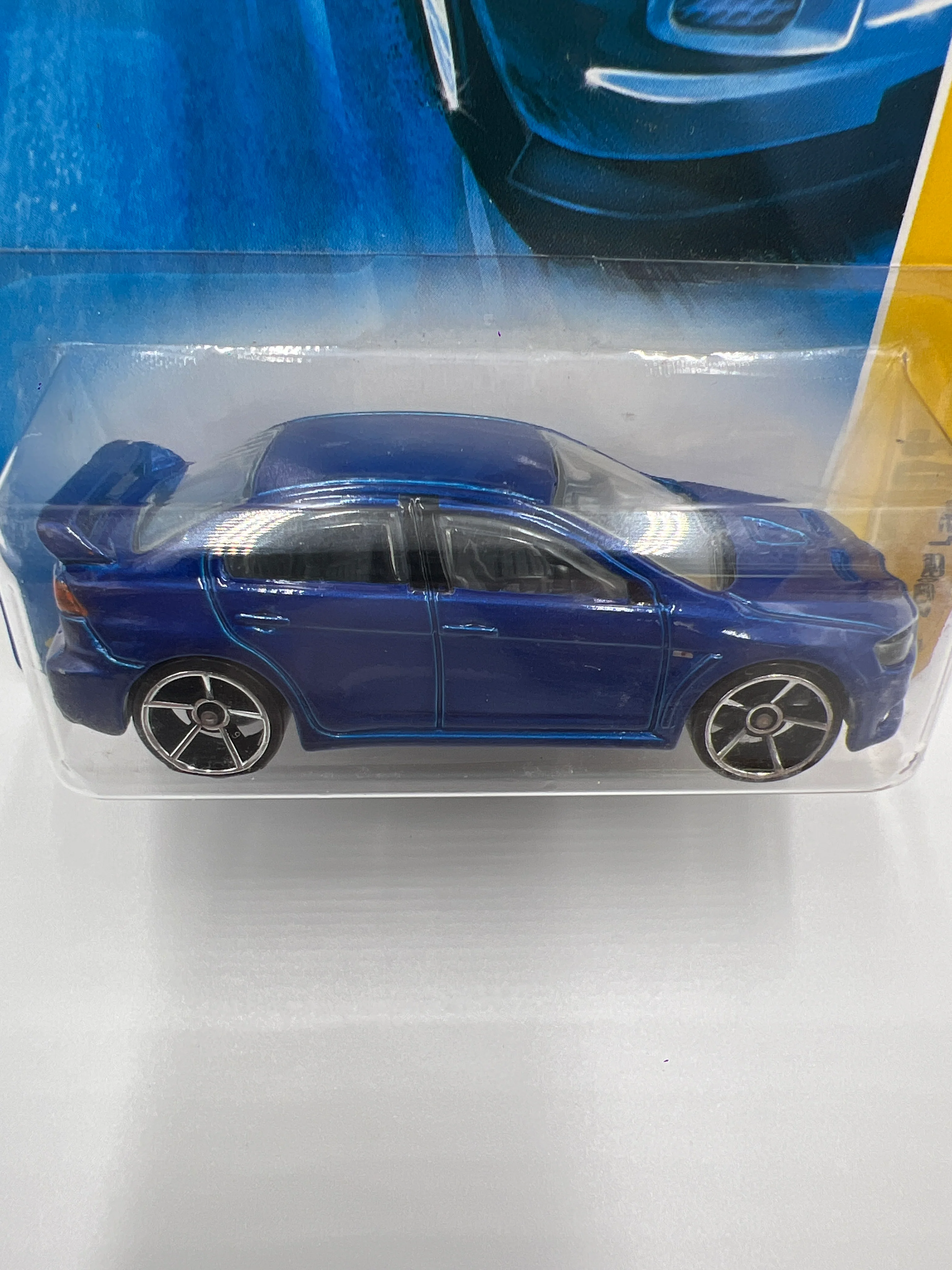 2008 Hot Wheels New Models #23 2008 Lancer Evolution Blue - Image 3