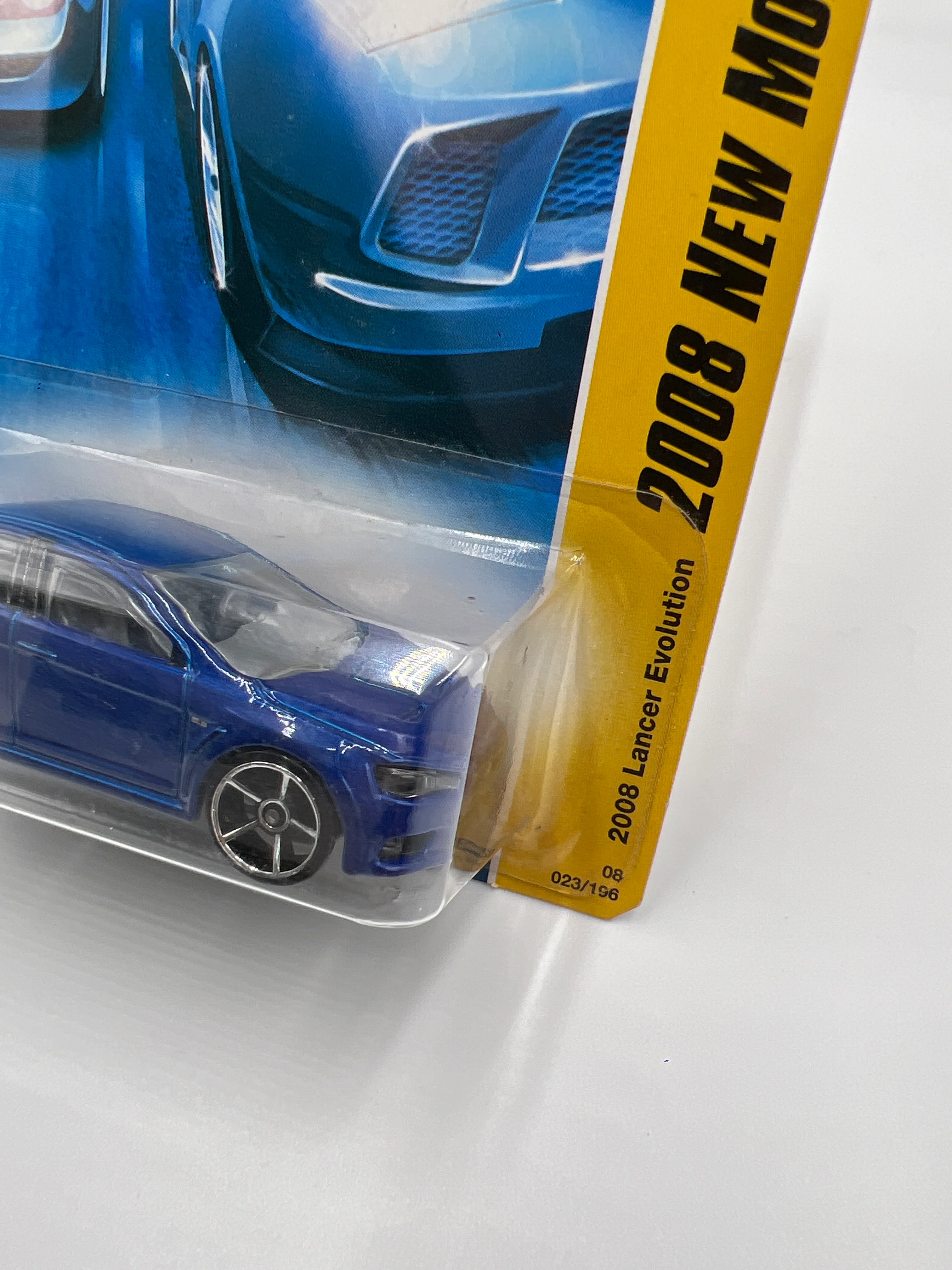 2008 Hot Wheels New Models #23 2008 Lancer Evolution Blue - Image 4
