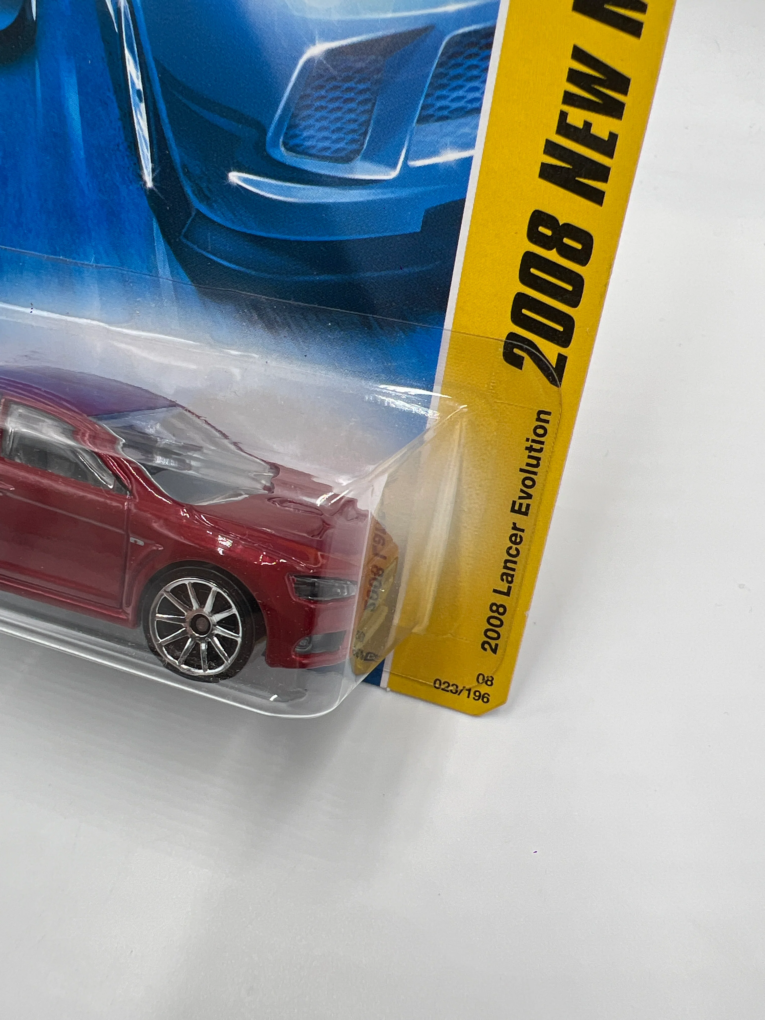 2008 Hot Wheels New Models #23 2008 Lancer Evolution Red SR - Image 4