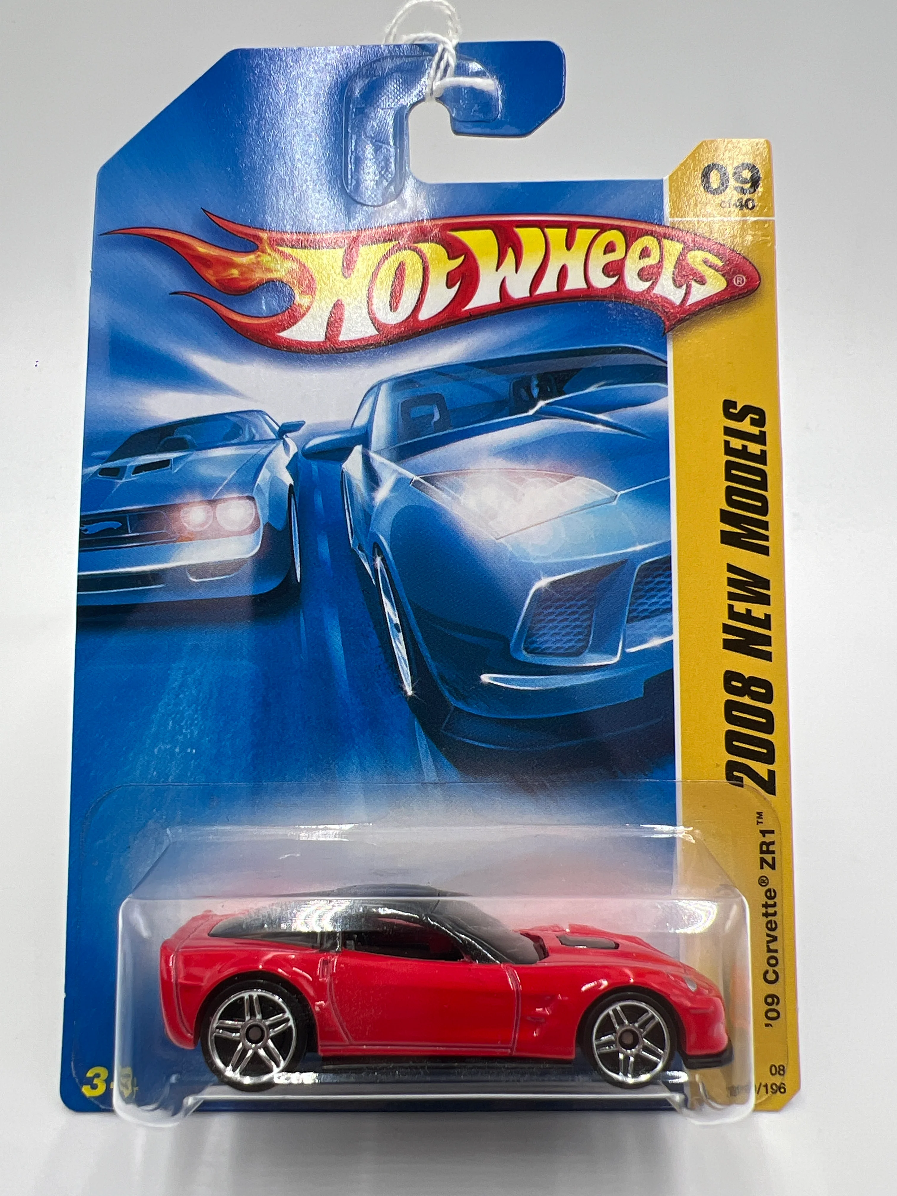 2008 Hot Wheels New Models #9 09 Corvette ZR1 Red 16A - Image 2