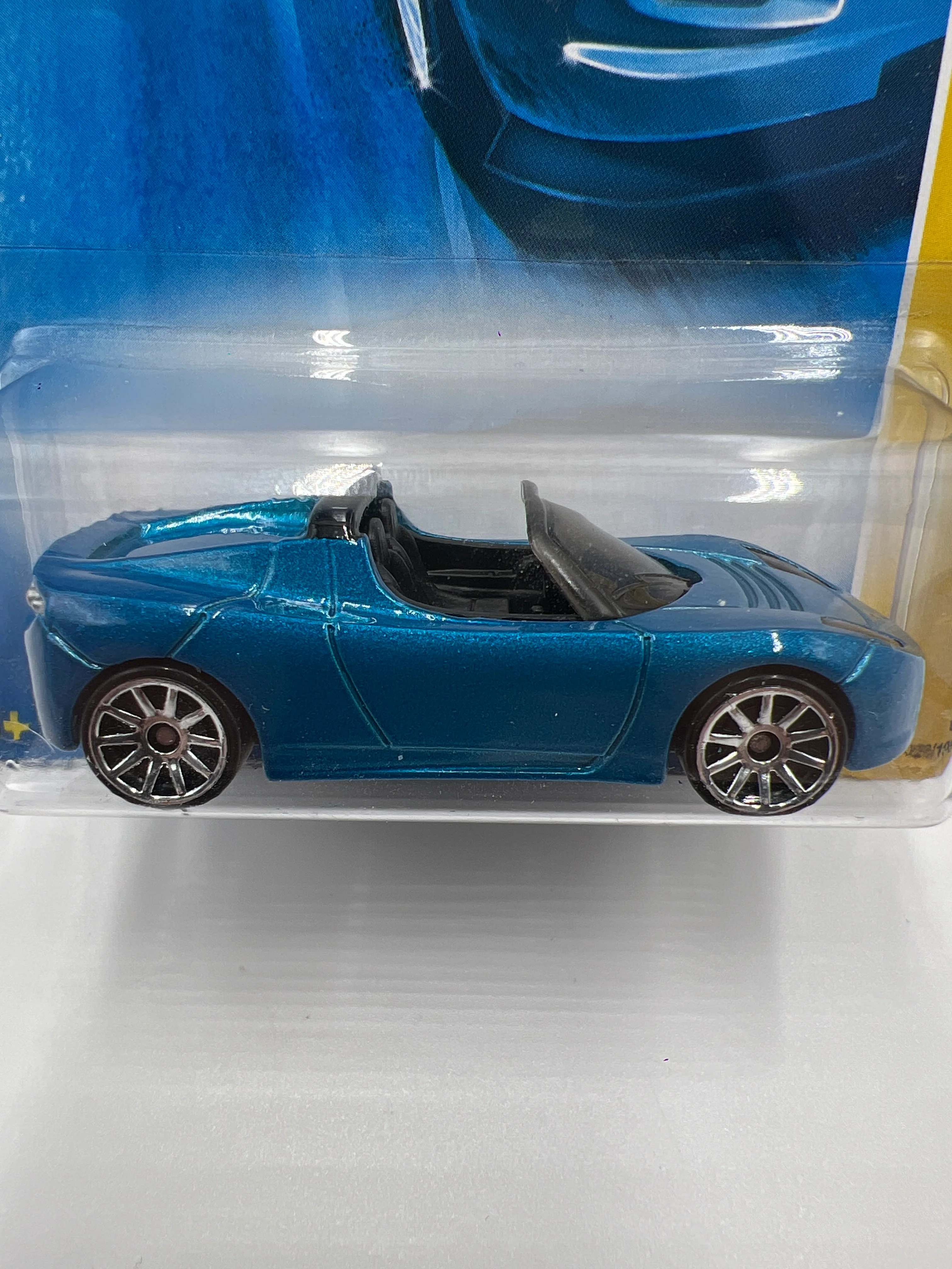 2008 Hot Wheels New Models #26 2008 Tesla Roadster Blue 48D - Image 3