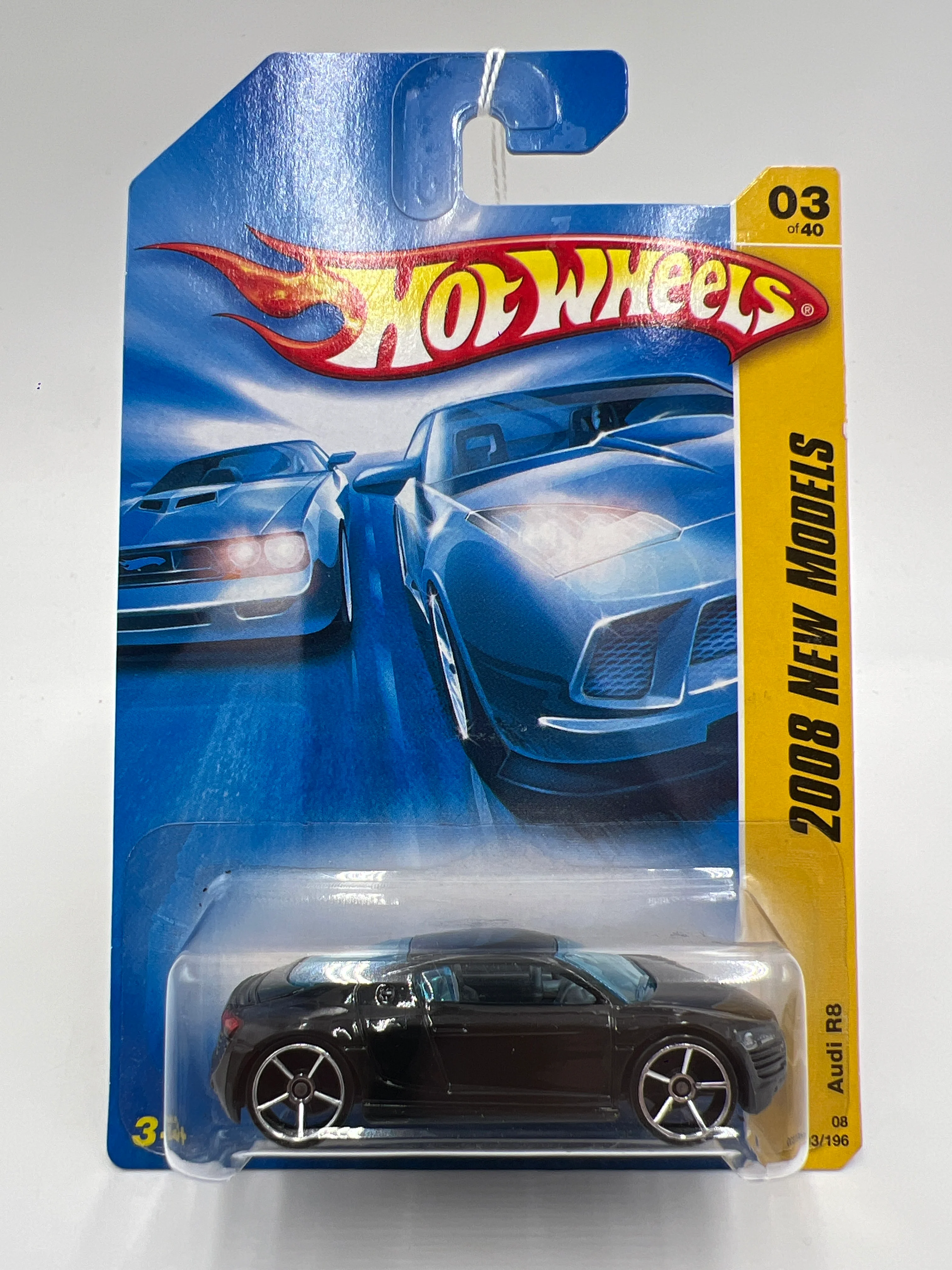 2008 Hot Wheels New Models #3 Audi R8 Black 106C - Image 2