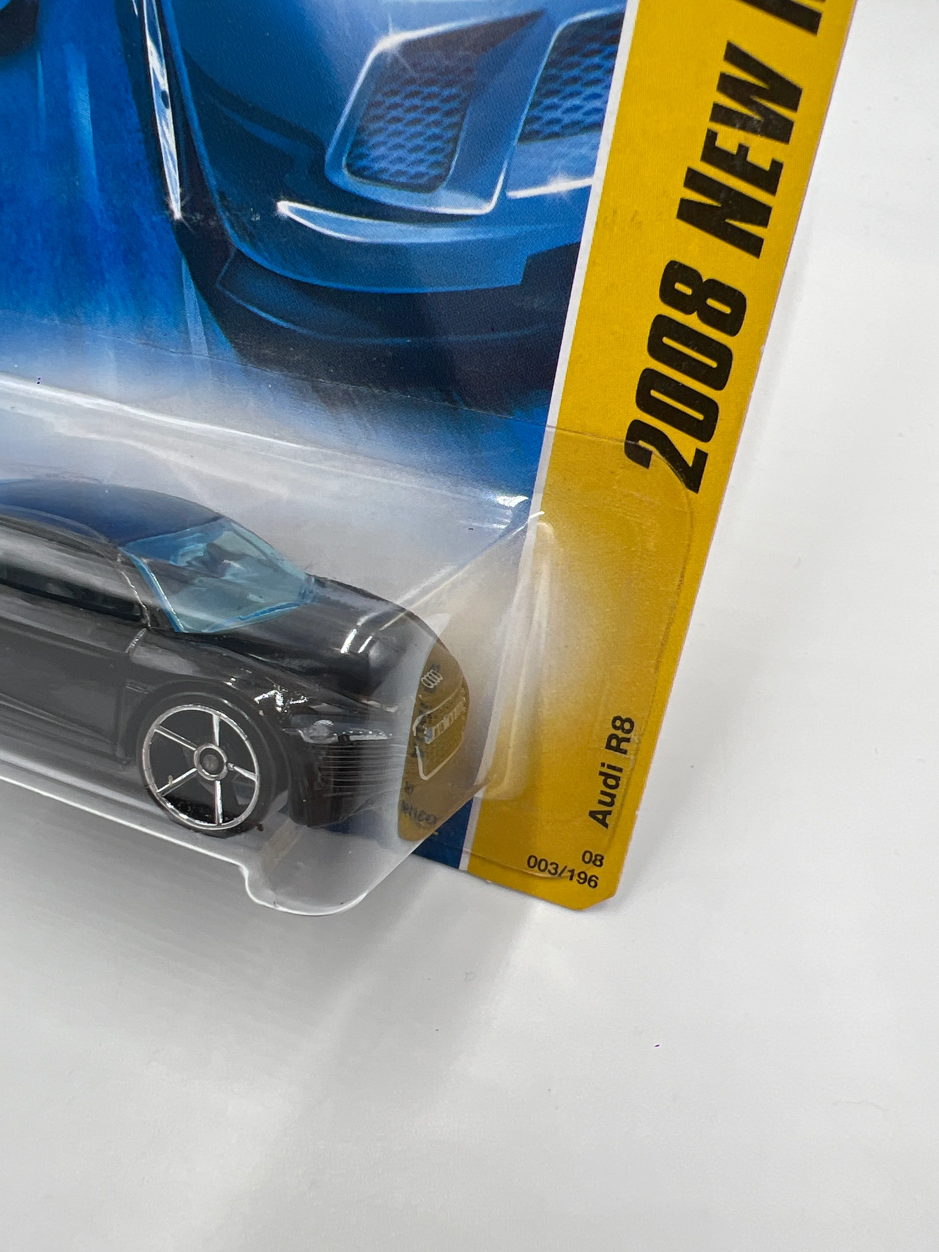 2008 Hot Wheels New Models #3 Audi R8 Black 106C - Image 4