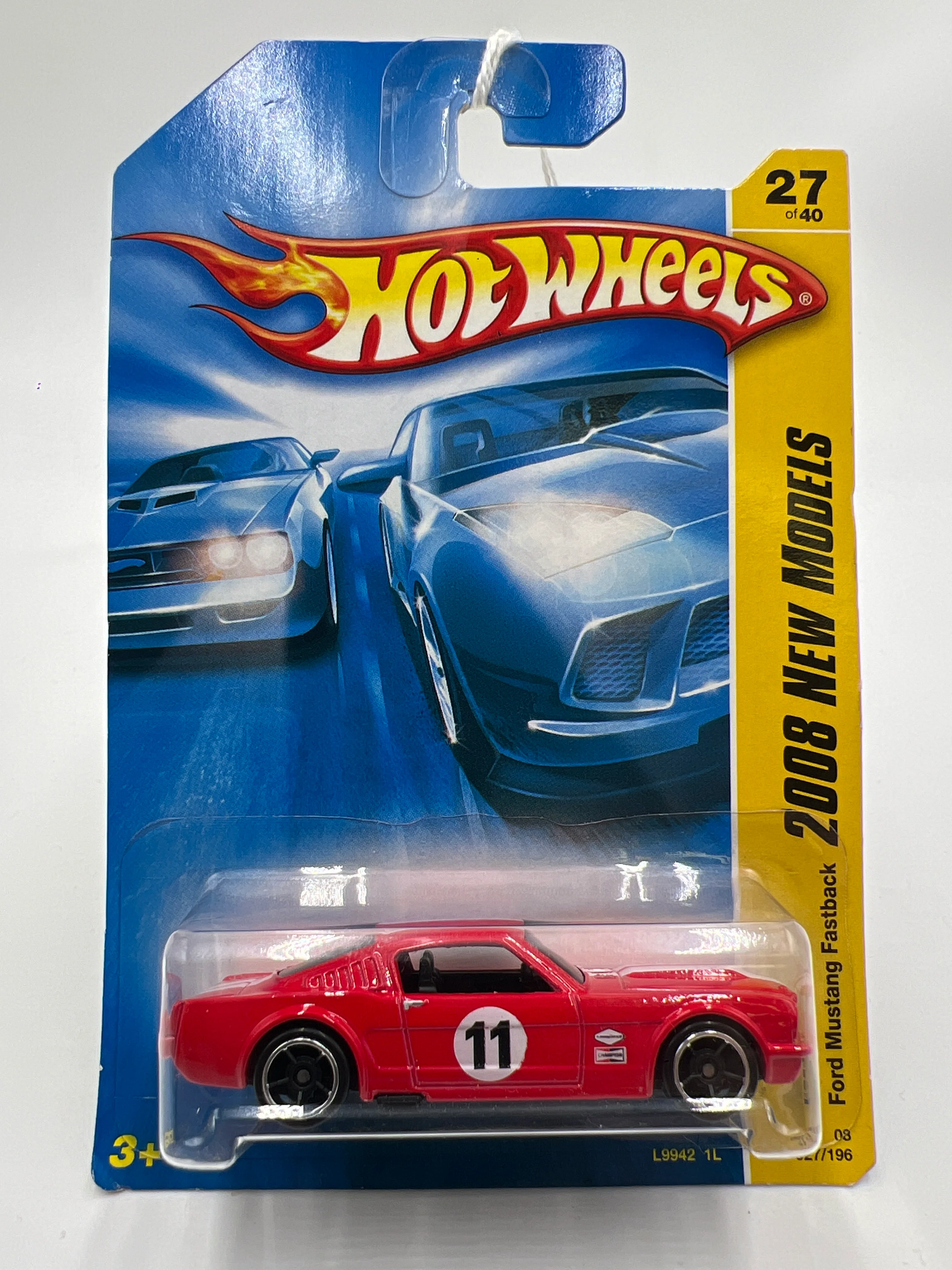 2008 Hot Wheels New Models #27 Ford Mustang Fastback Red 24F - Image 2