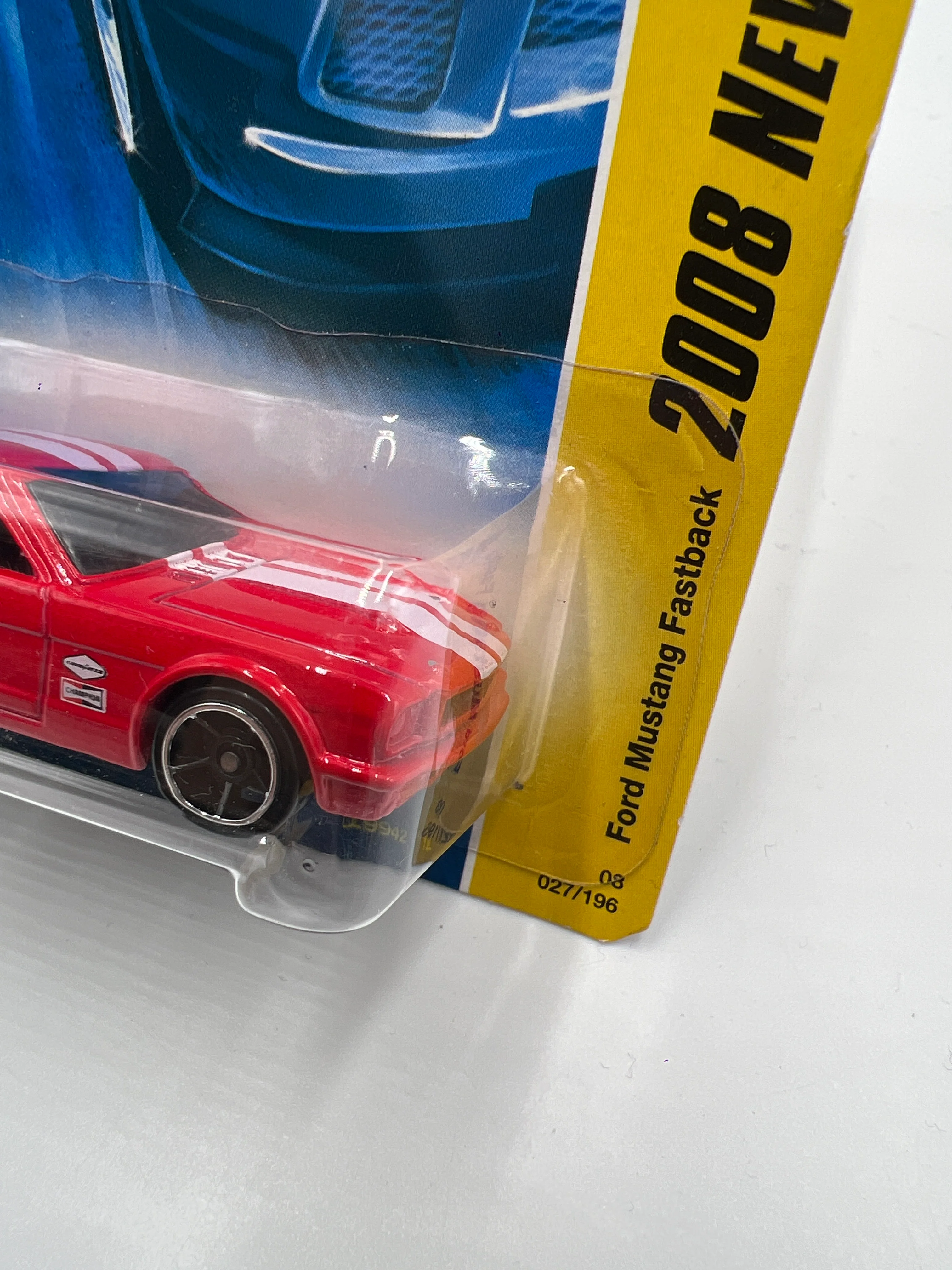 2008 Hot Wheels New Models #27 Ford Mustang Fastback Red 24F - Image 4