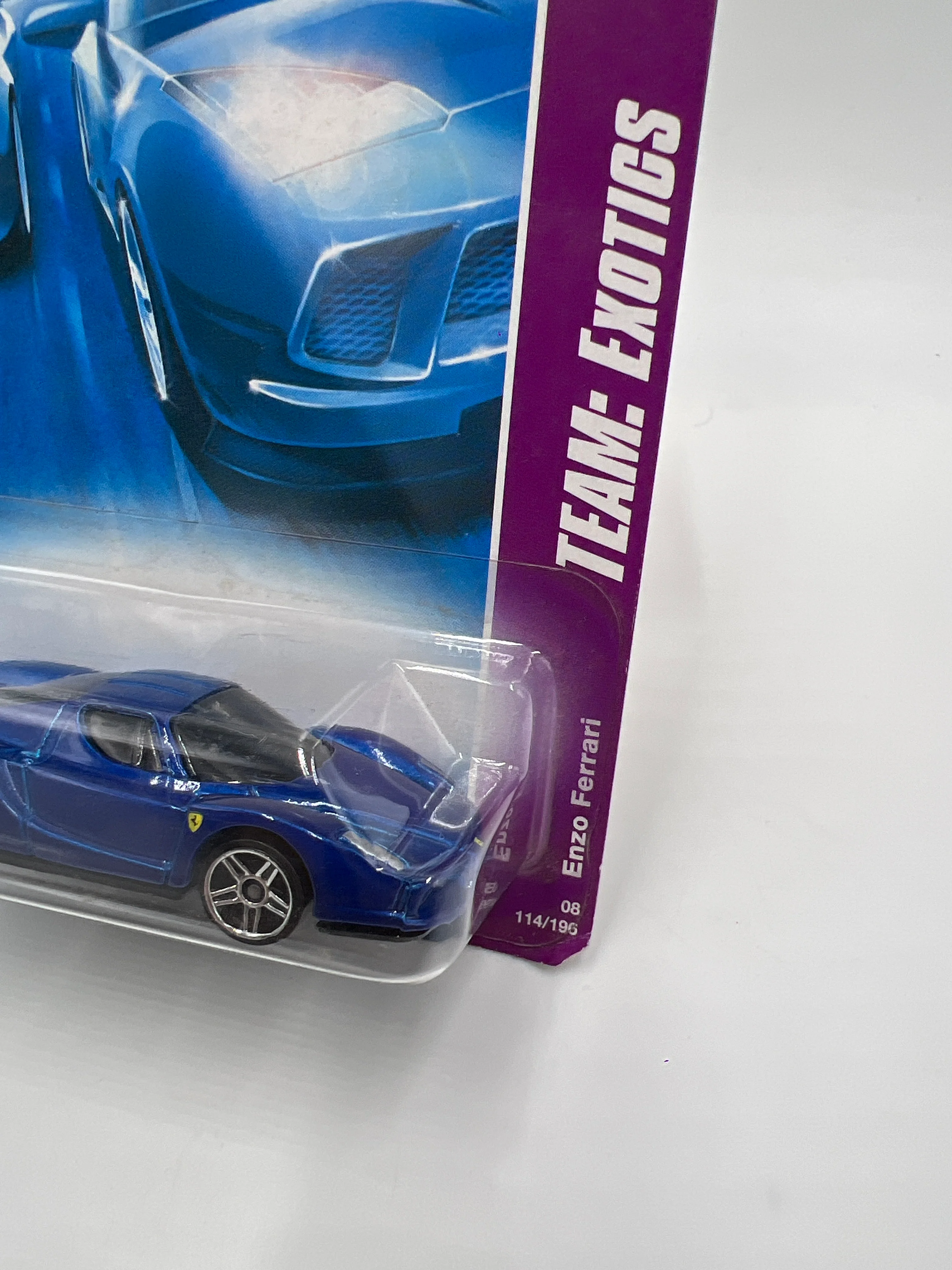 2008 Hot Wheels Team Exotics #114 Enzo Ferrari Blue SR - Image 3
