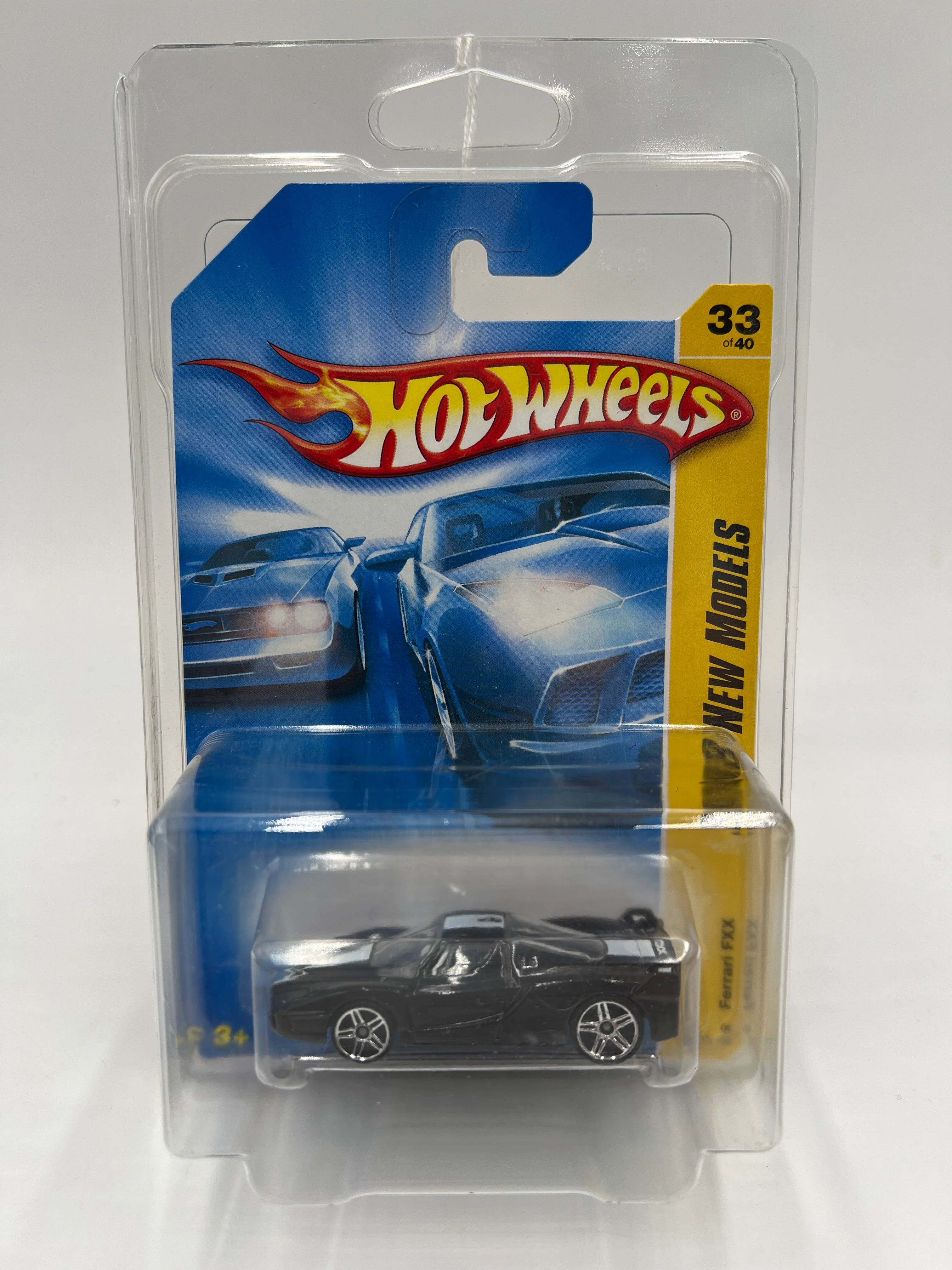 2008 Hot Wheels New Models #33 Facing Backwards ERROR Ferrari FXX Black W/Protector - Image 8
