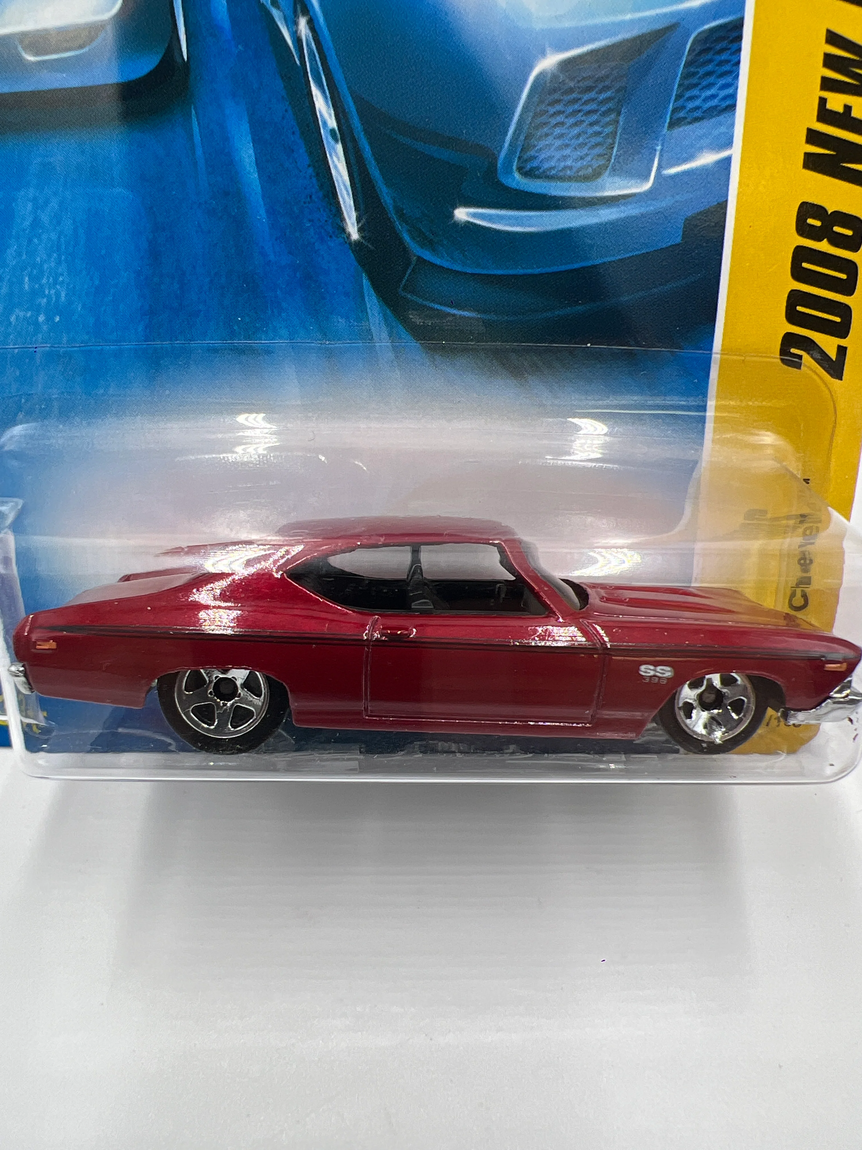 2008 Hot Wheels New Models #17 69 Chevelle Red 5D - Image 3