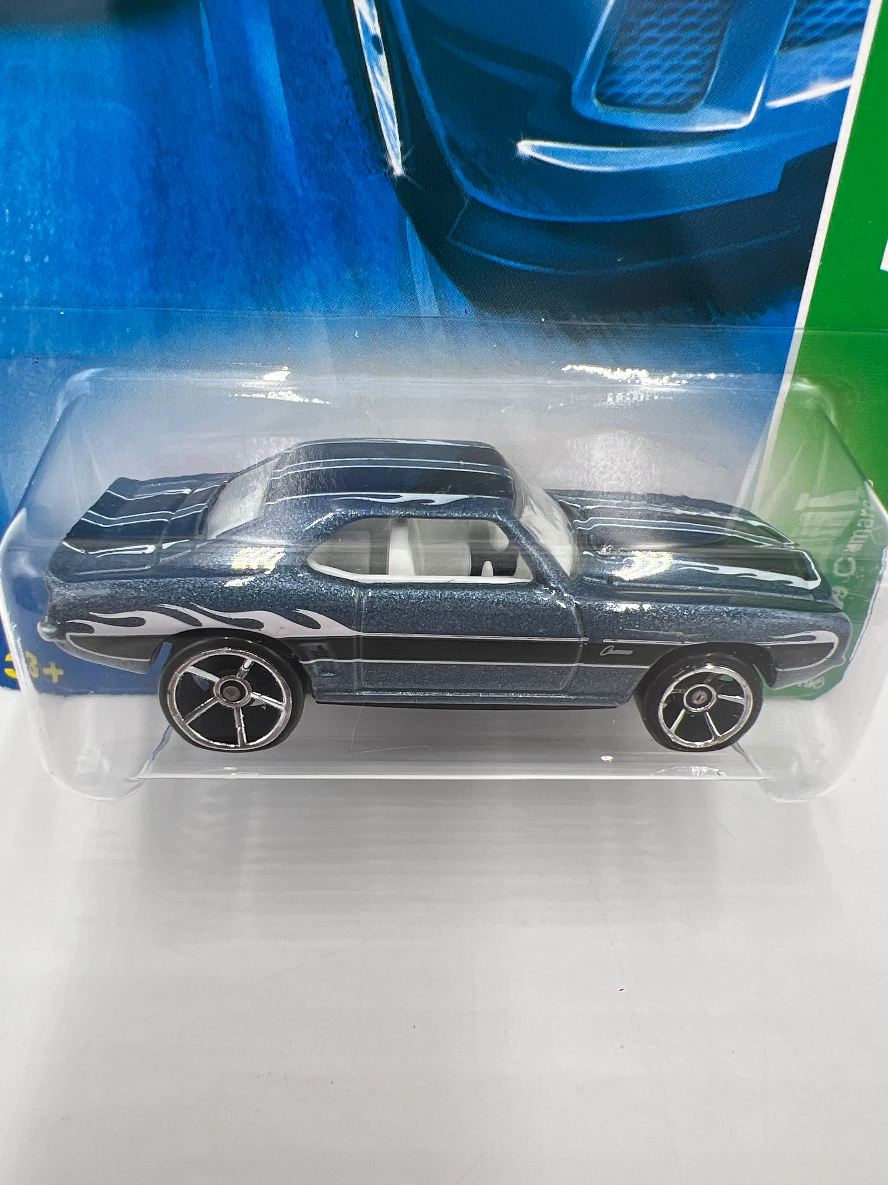 2008 Hot Wheels Treasure Hunt #172 69 Camaro Blue 273A - Image 3