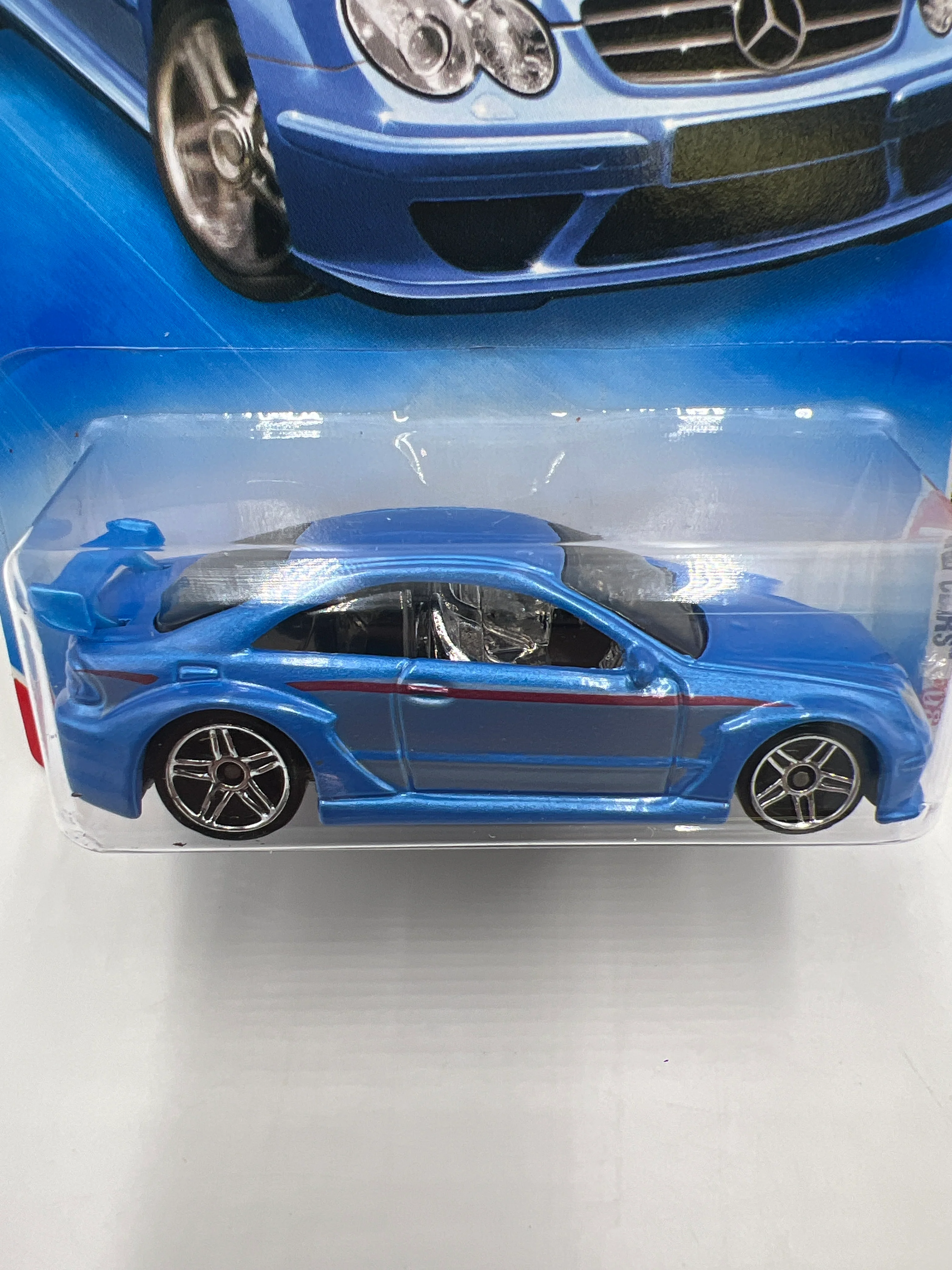 2008 Hot Wheels Web Trading Cars #98 AMG Mercedes CLK DTM Blue *Vein On Back* - Image 3