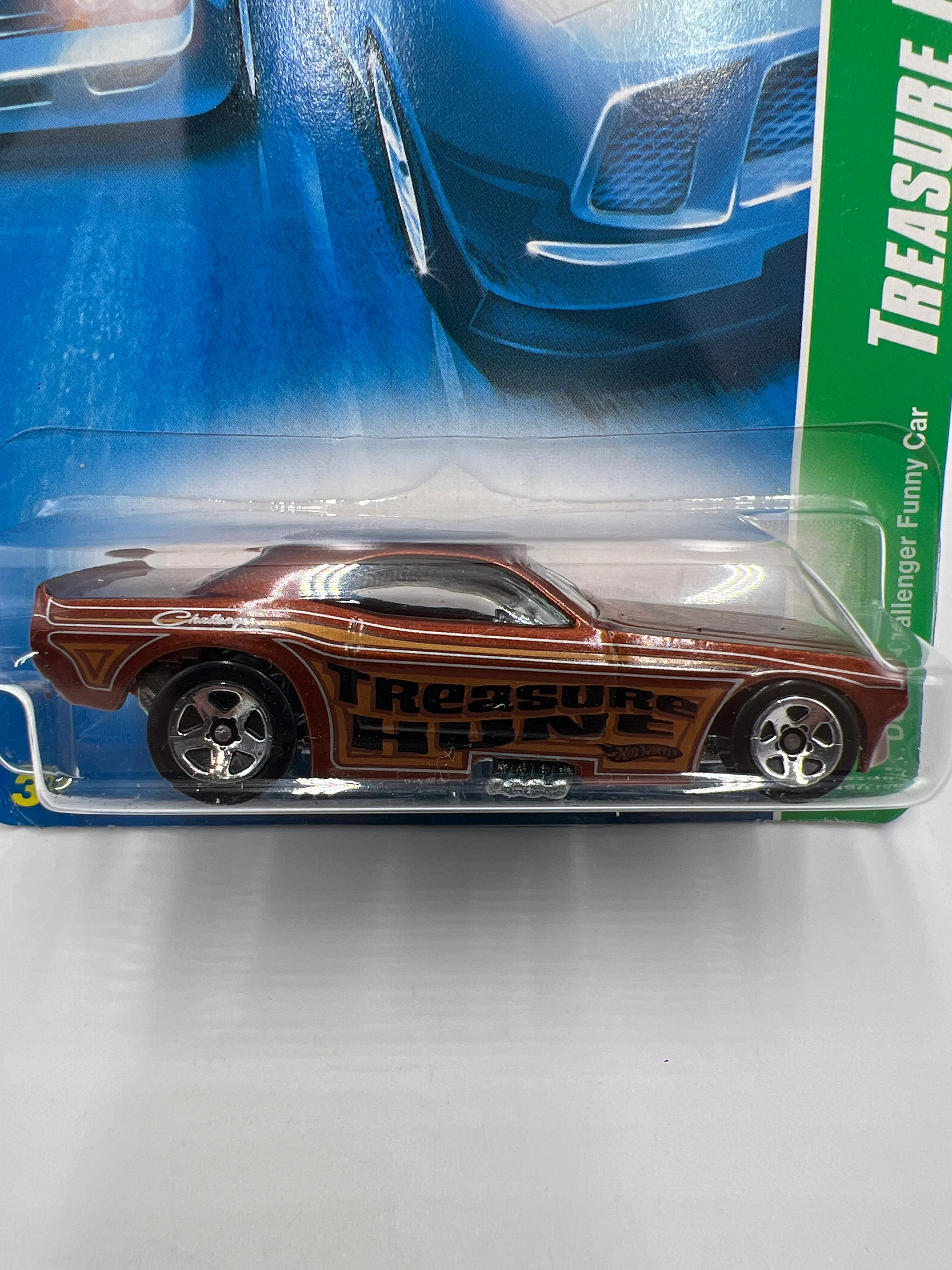 2008 Hot Wheels Treasure Hunts #167 Dodge Challenger Funny Car Brown 275H - Image 2