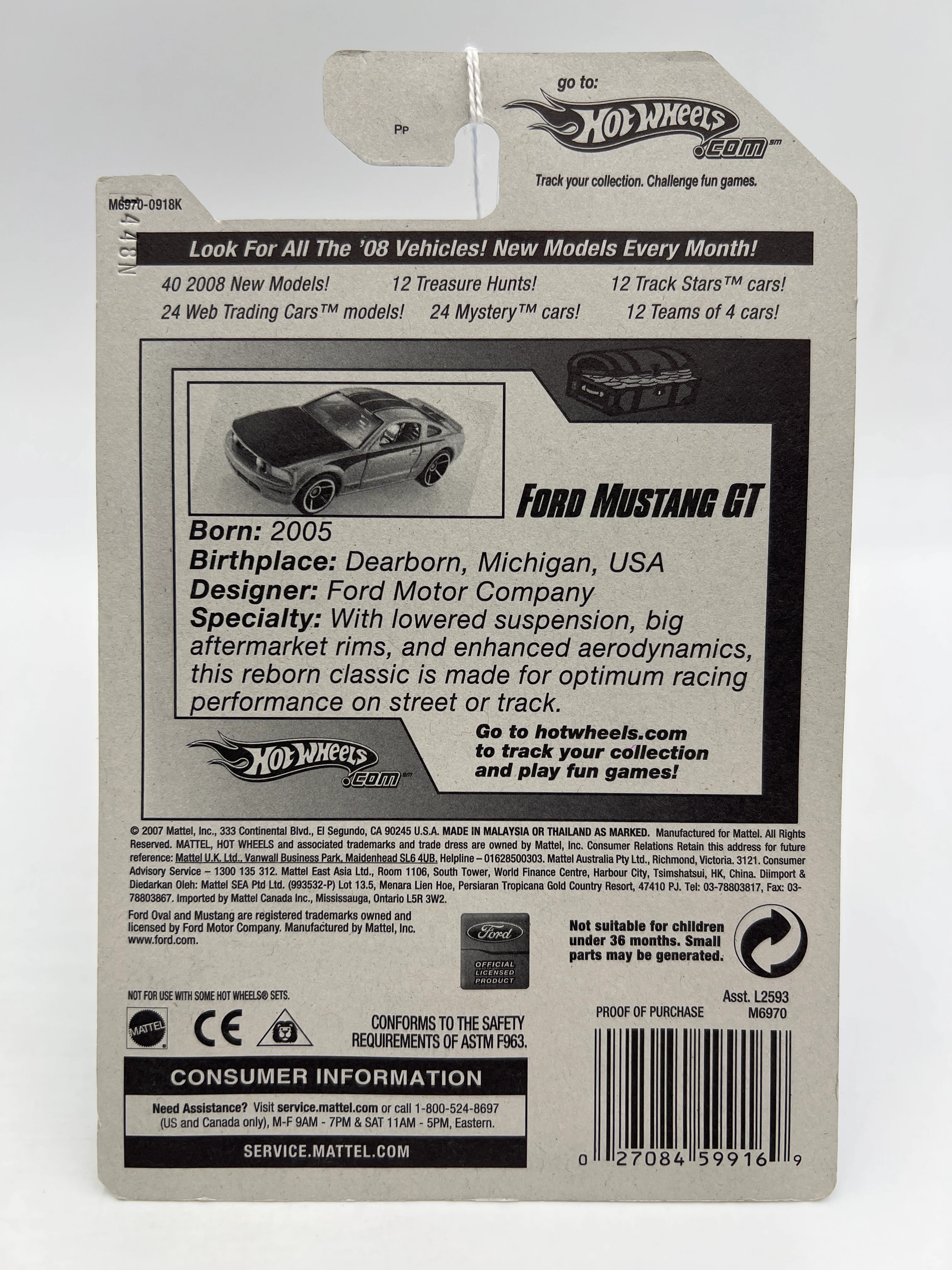 2008 Hot Wheels Treasure Hunts #164 Ford Mustang GT Gold - Image 6