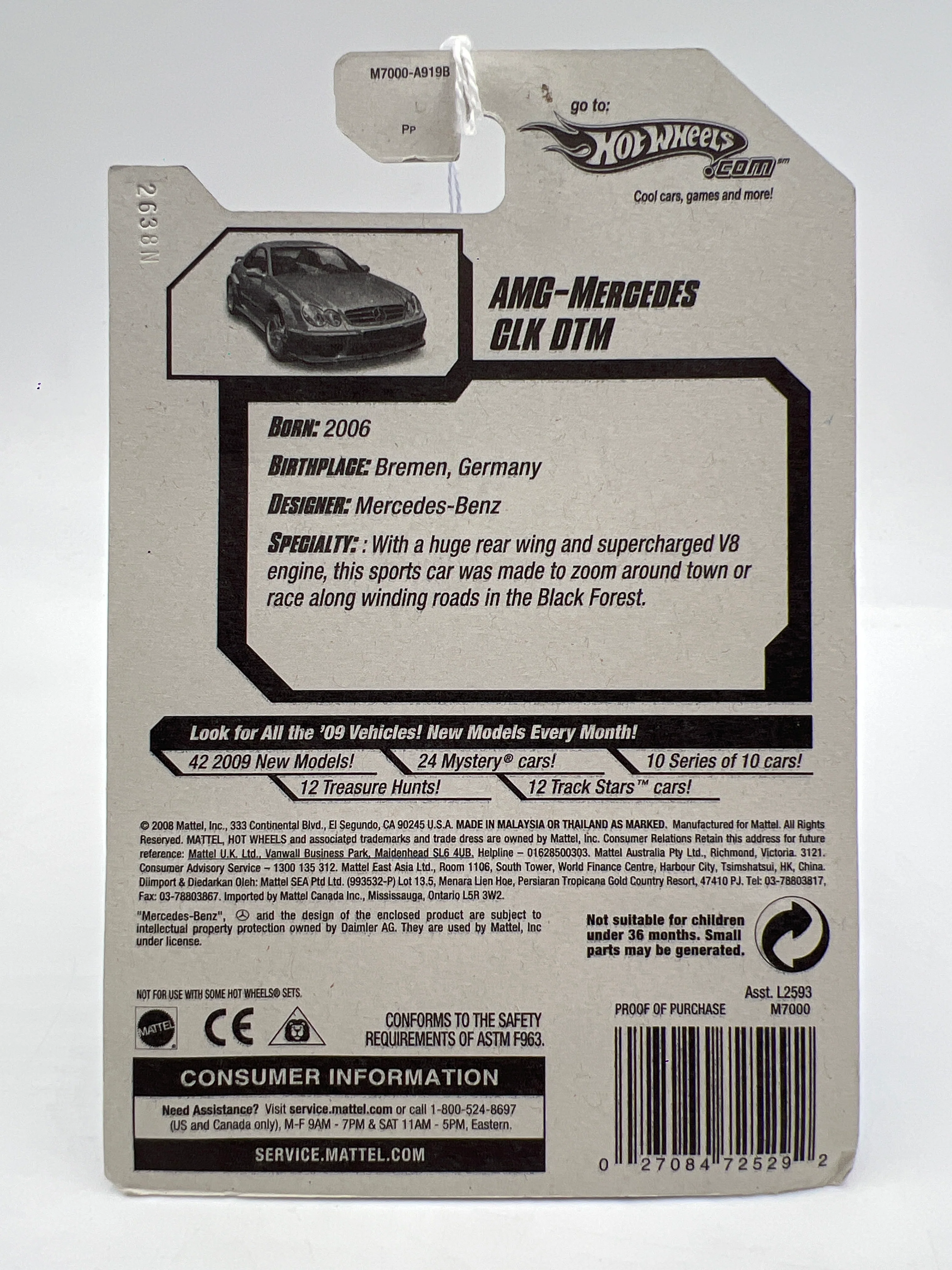 2008 Hot Wheels Web Trading Cars #98 AMG-Mercedes CLK DTM Blue 90A - Image 7