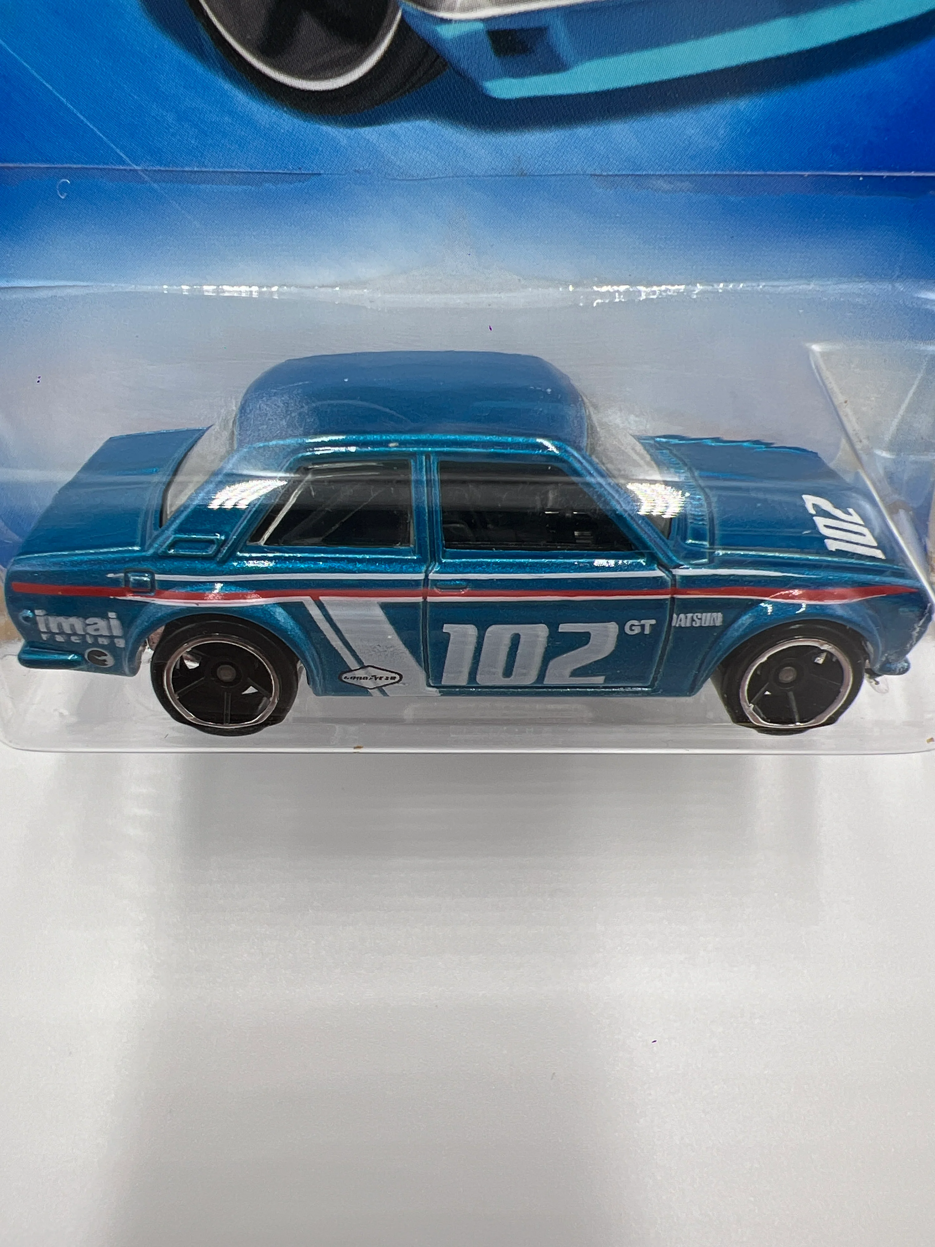 2009 Hot Wheels New Models #037 Datsun Bluebird 510 Blue SR - Image 3