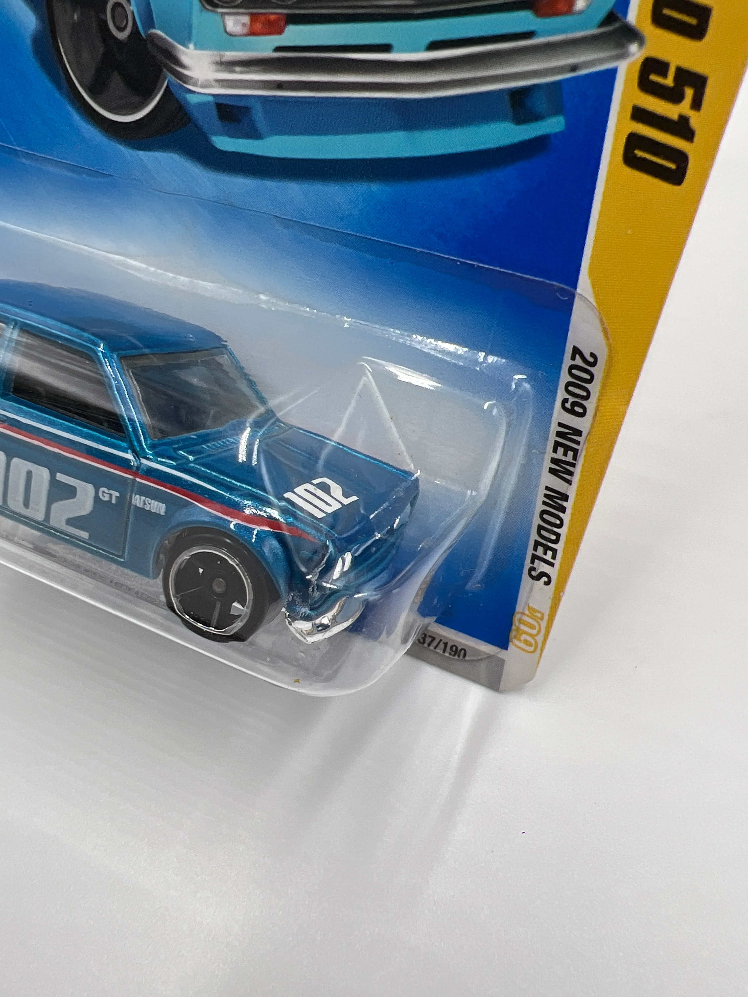 2009 Hot Wheels New Models #037 Datsun Bluebird 510 Blue SR - Image 4