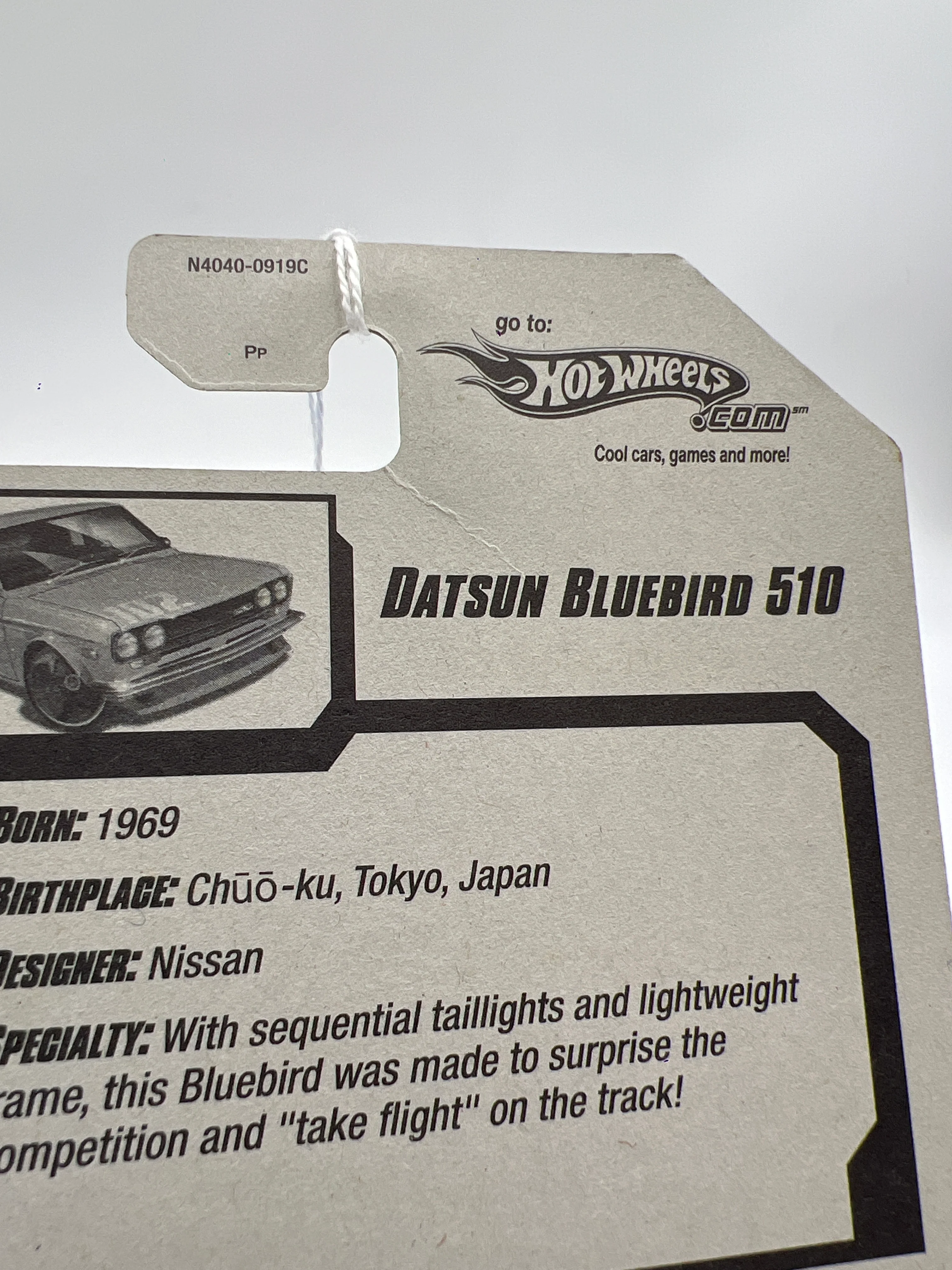 2009 Hot Wheels New Models #037 Datsun Bluebird 510 Blue SR - Image 7