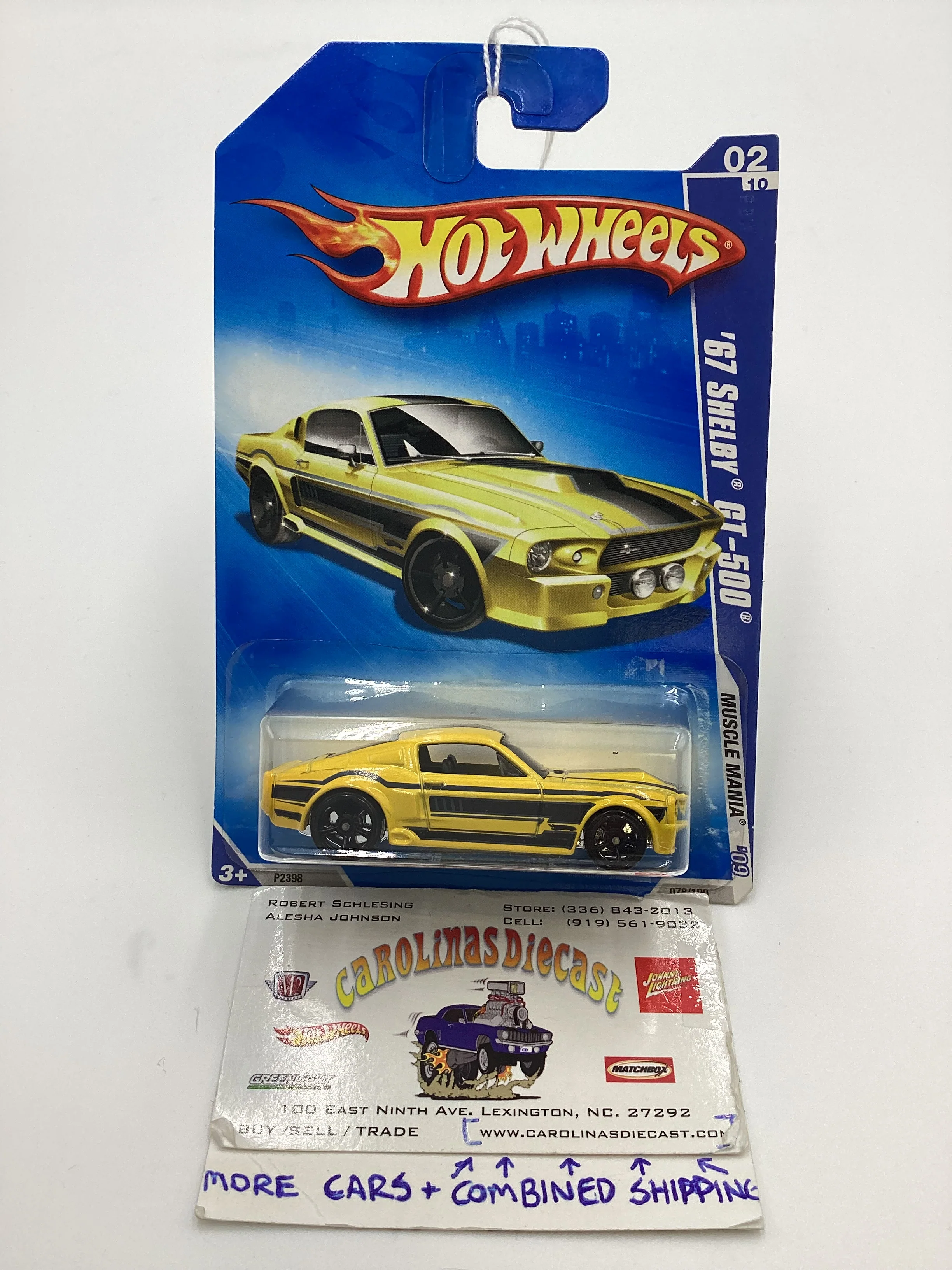 2009 Hot Wheels #078 67 Shelby GT-500 Yellow 21E