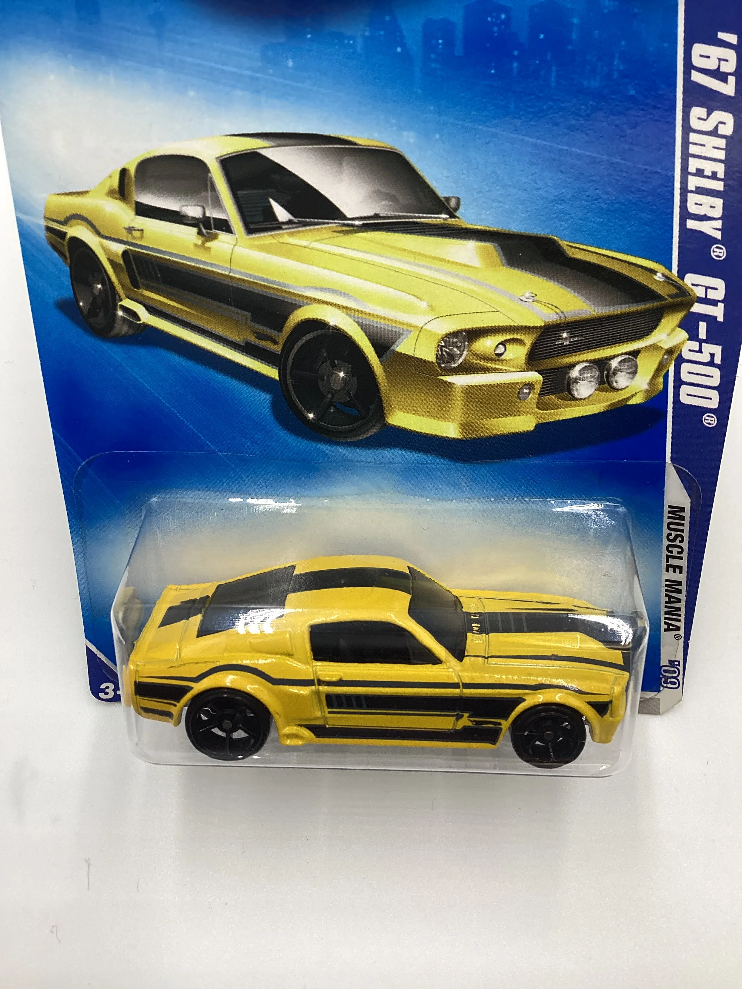 2009 Hot Wheels #078 67 Shelby GT-500 Yellow 21E - Image 6