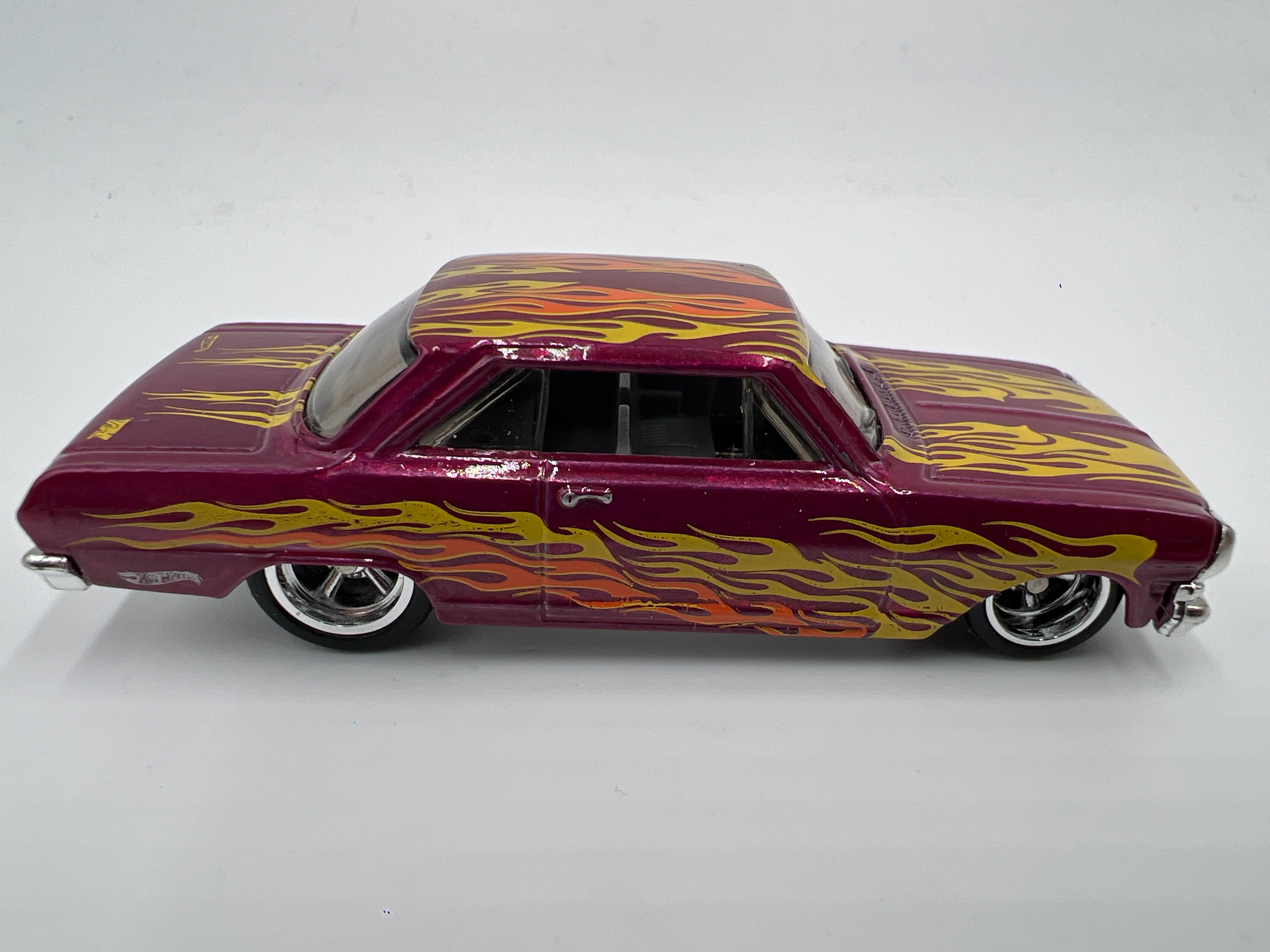 2017 Hot Wheels 1/64 Super Treasure Hunt 63 Chevy II Pink Loose - Image 3