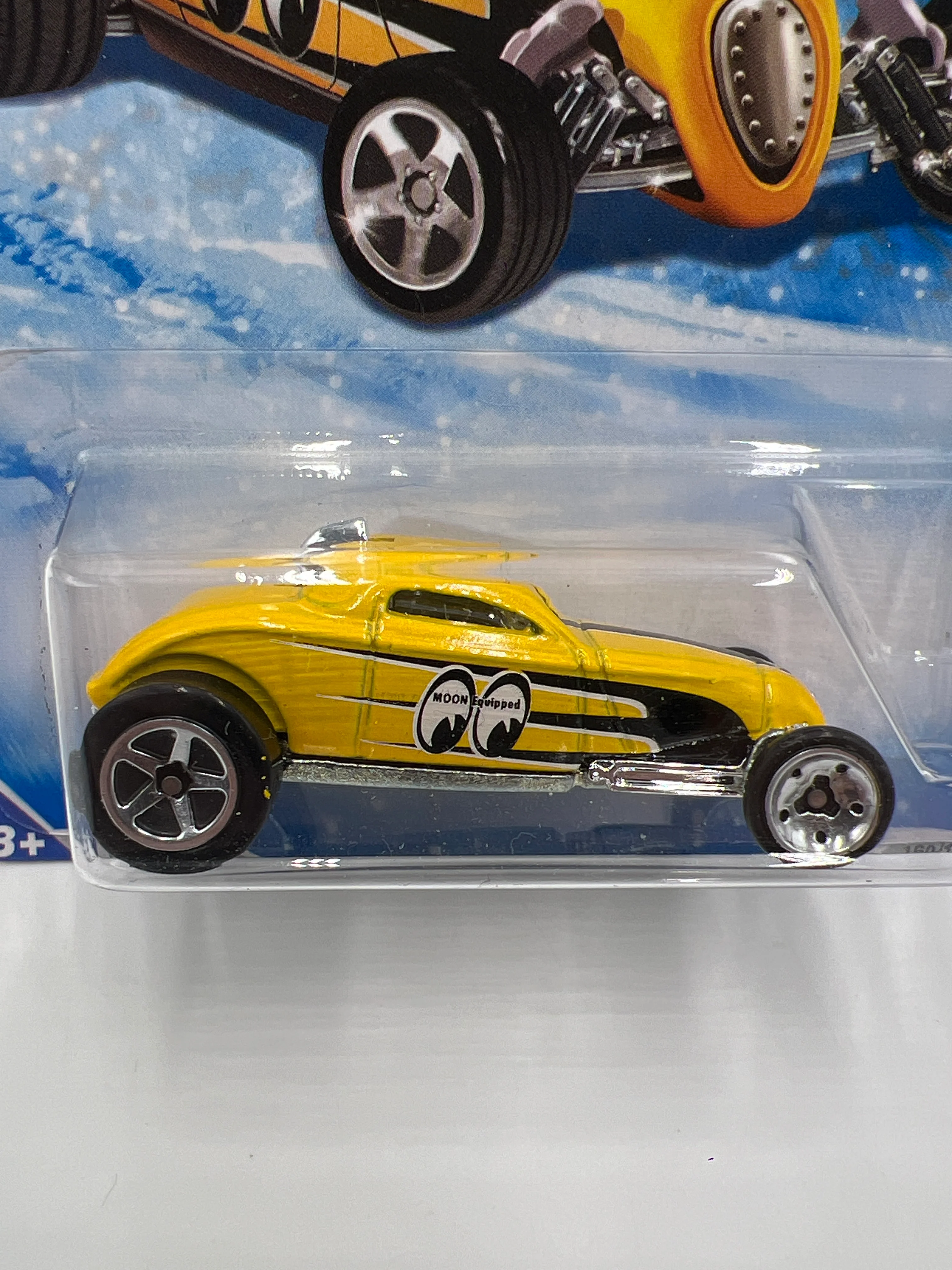 2009 Hot Wheels Target Exclusive Snowflake Card #160 Sooo Fast Yellow Mooneyes 240B - Image 2