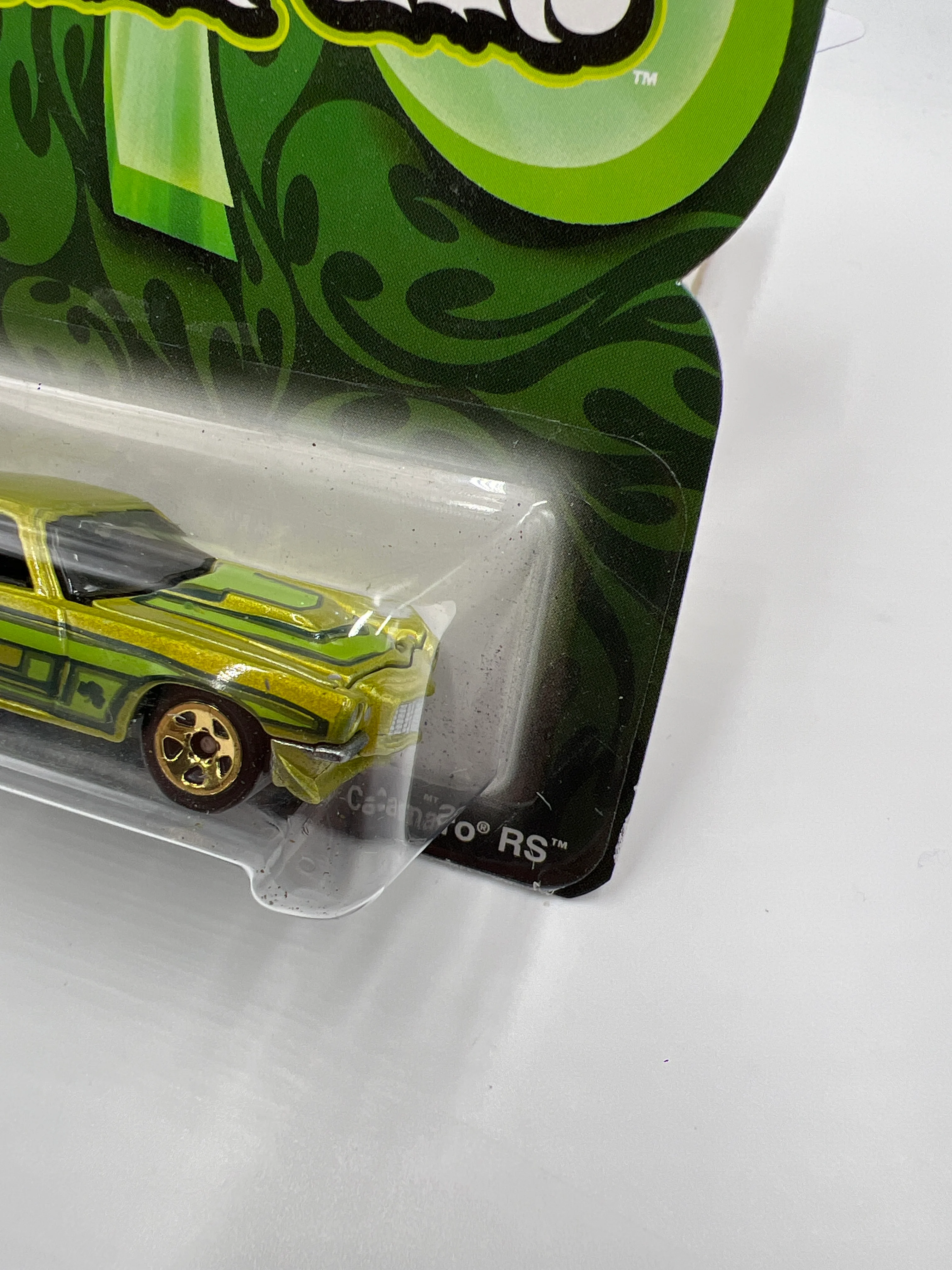 2009 Hot Wheels Clover Cars 70 Camaro RS Green W/Opening Hood 150B - Image 4
