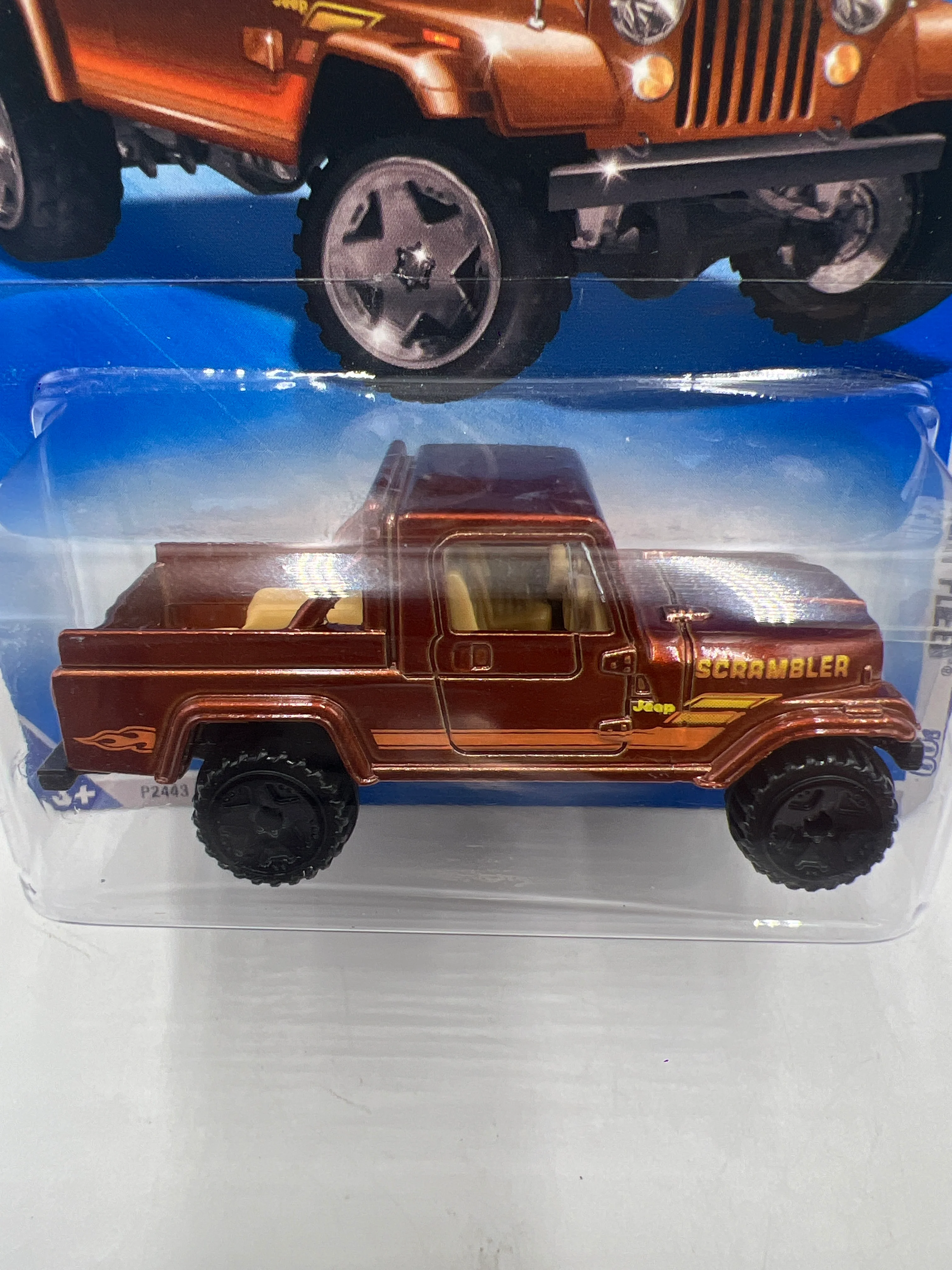 2009 Hot Wheels Heat Fleet #123 Jeep Scrambler Brown 45D - Image 3