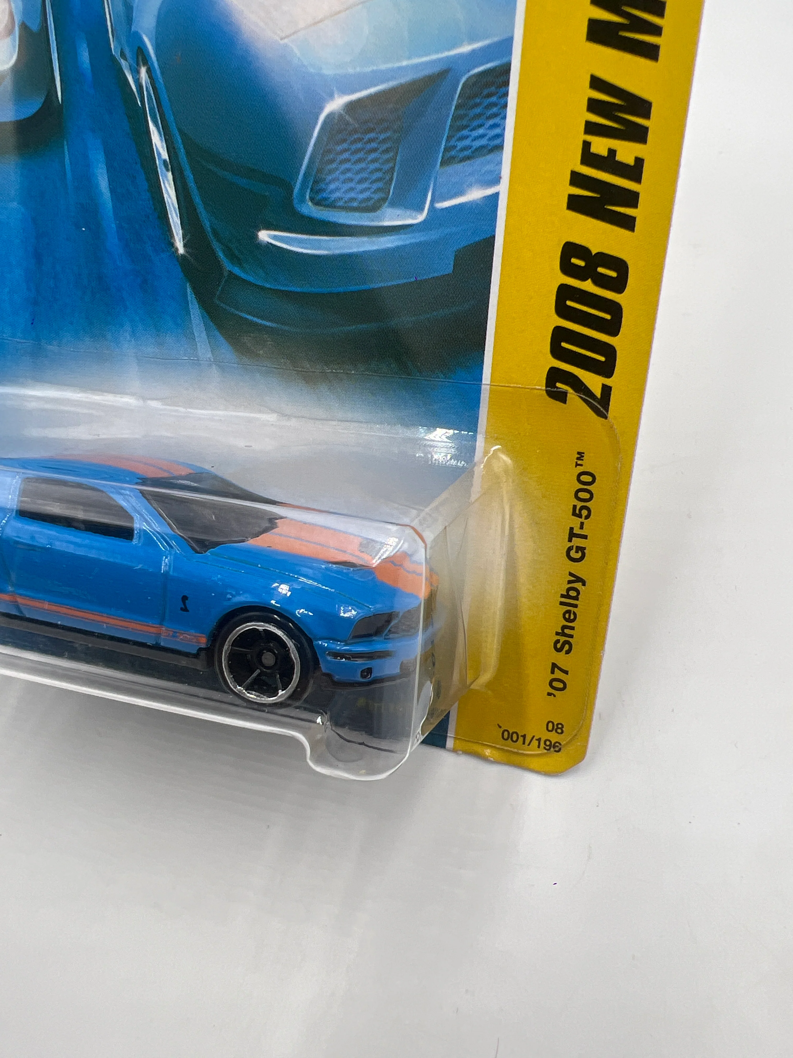 2008 Hot Wheels New Models #001 07 Shelby GT-500 Blue 35F - Image 4