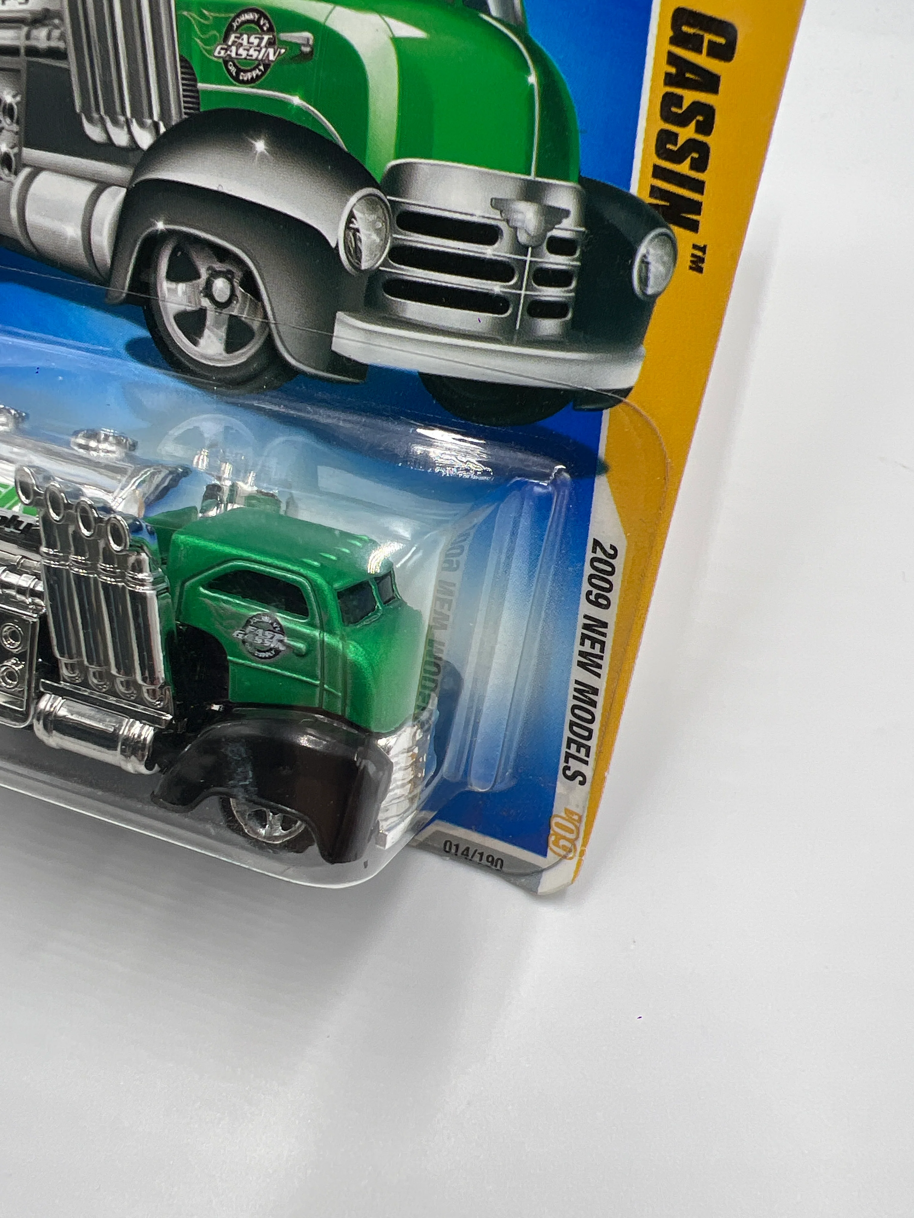 2009 Hot Wheels New Models #14 Fast Gassin Green aa4 - Image 4