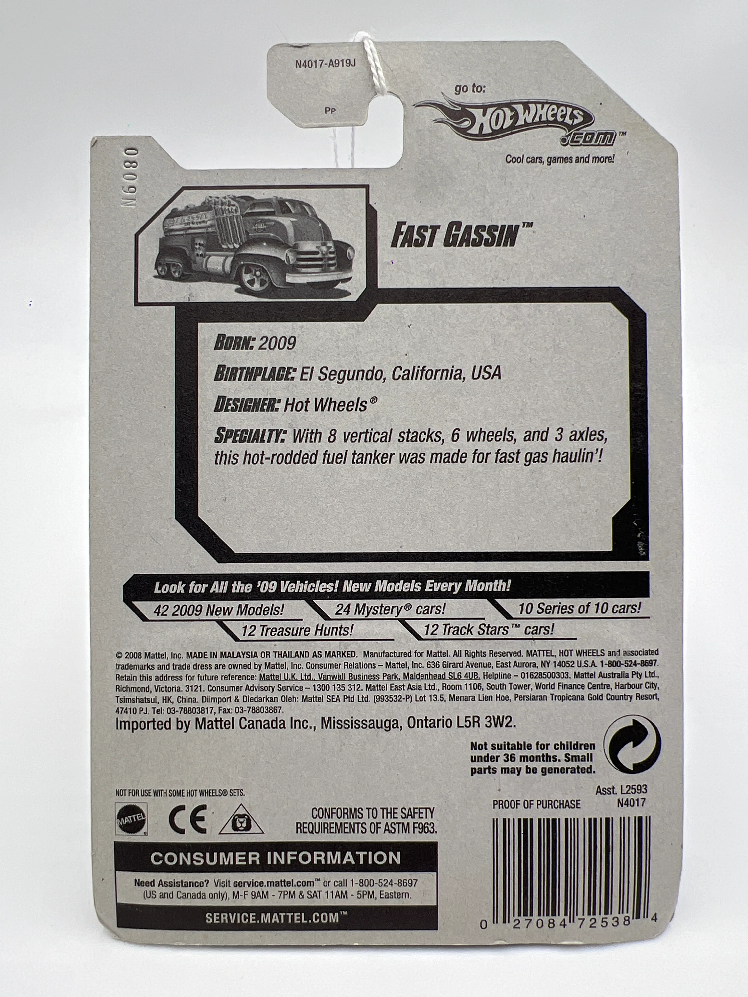 2009 Hot Wheels New Models #14 Fast Gassin Green aa4 - Image 6