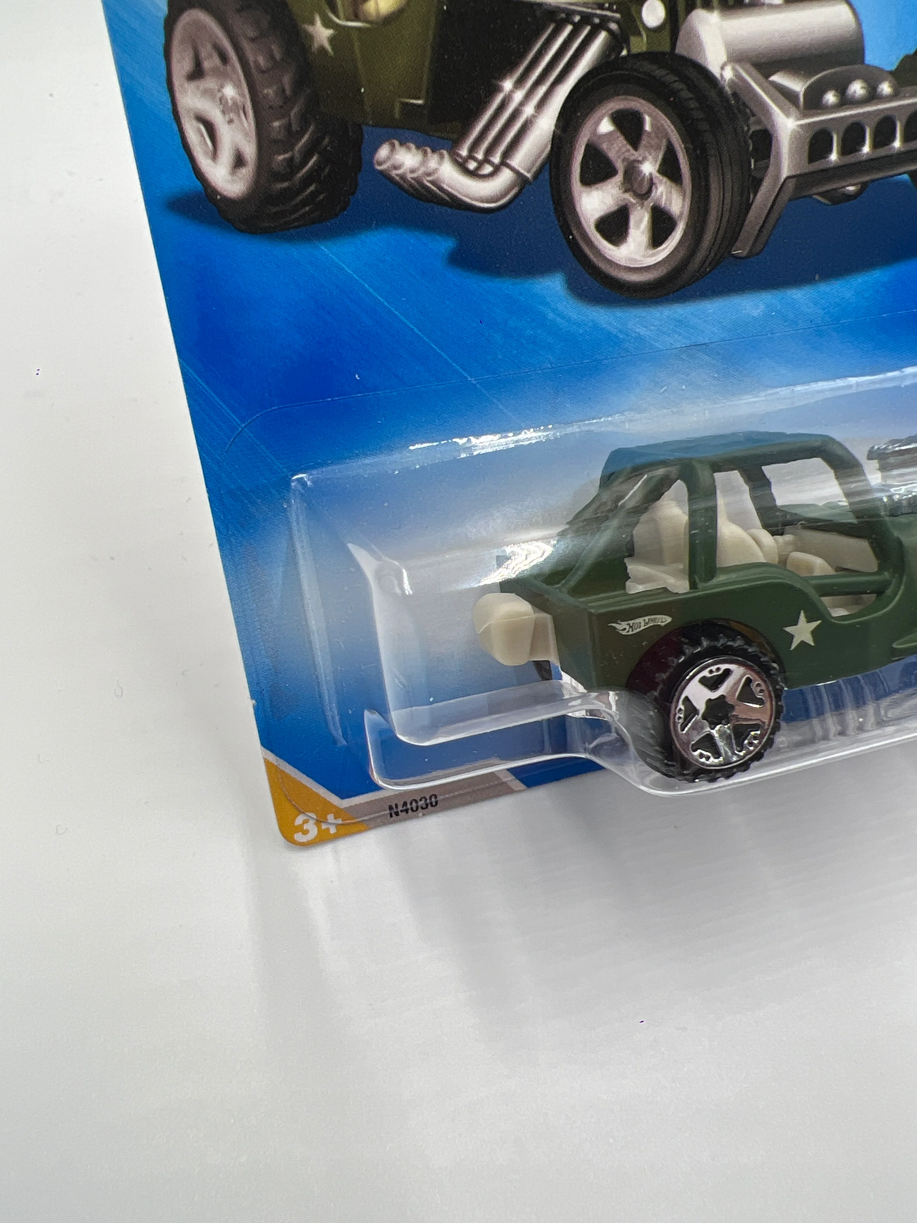 2009 Hot Wheels New Models #27 Custom Jeep CJ-2A Army Green 61i - Image 5