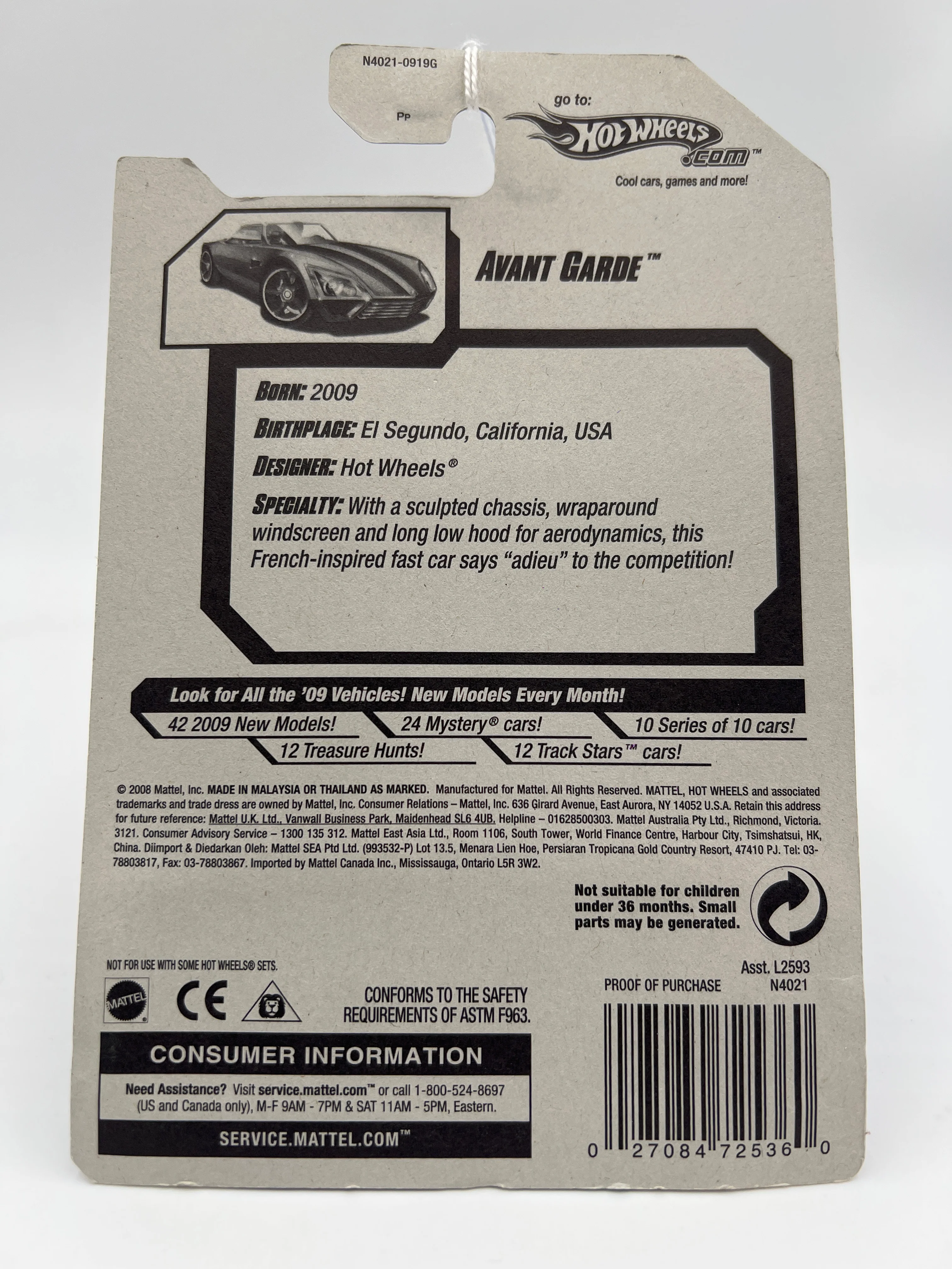 2009 Hot Wheels New Models #18 Avant Garde Blue AA7 - Image 6