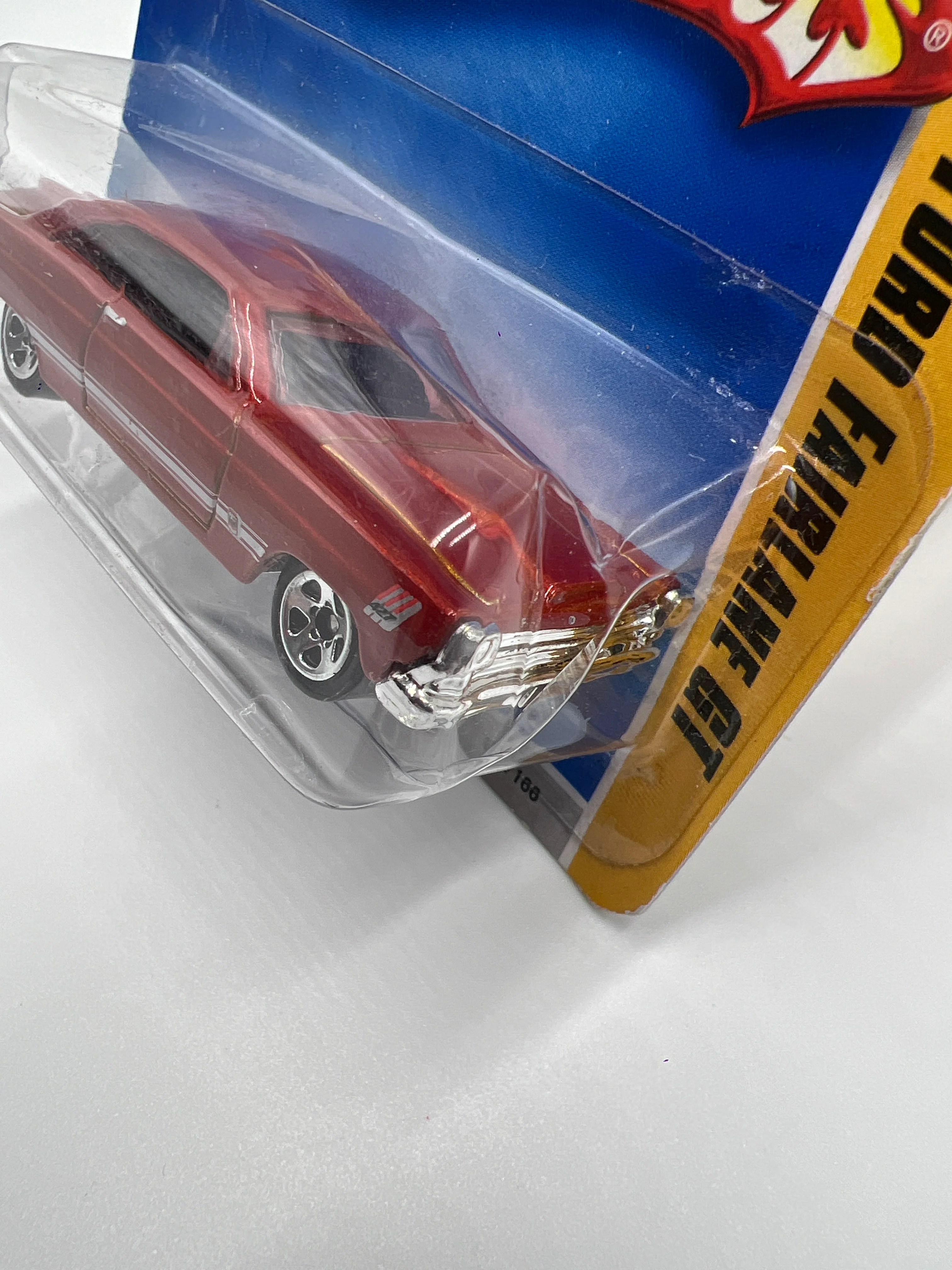2009 Hot Wheels New Models Premiere #31 66 Ford Fairlane GT Red Short Card Bad Blister 31A - Image 5