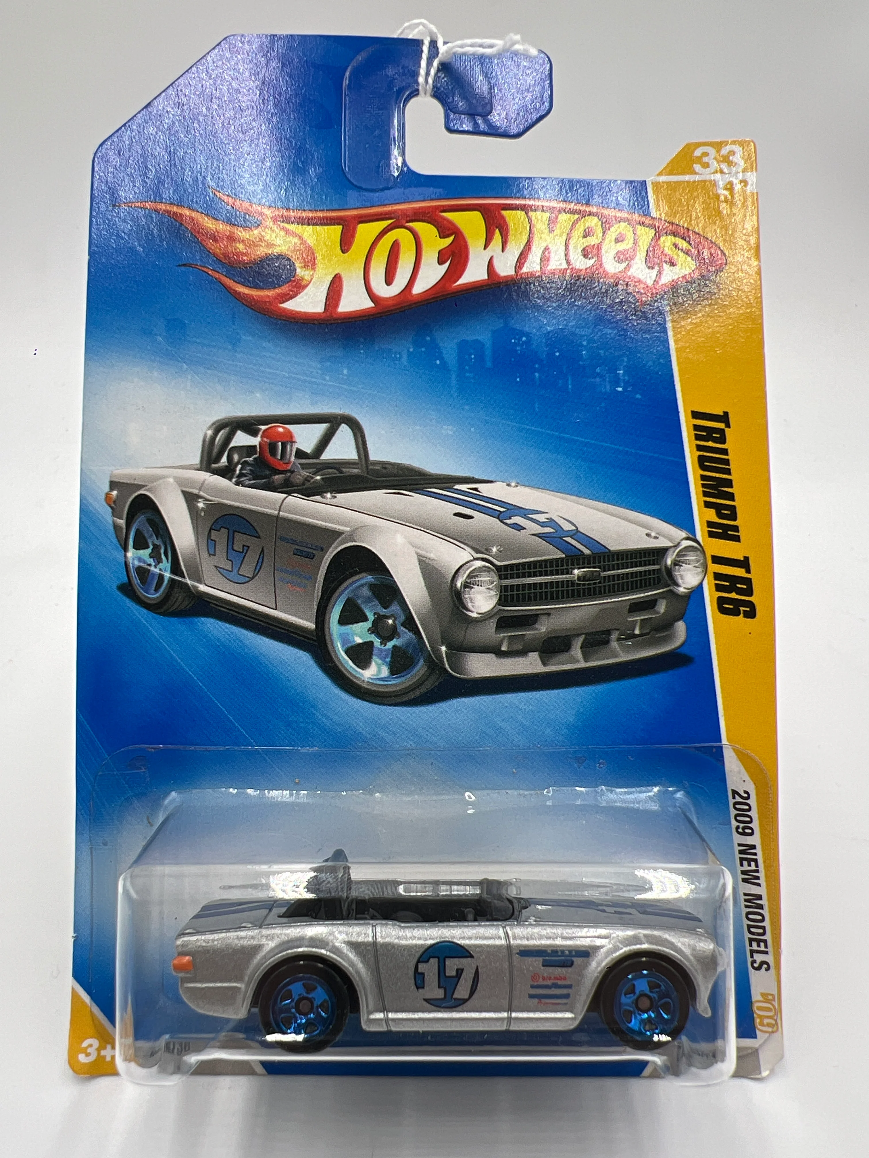 2009 Hot Wheels New Models #33 Triumph TR6 Silver 67B - Image 2