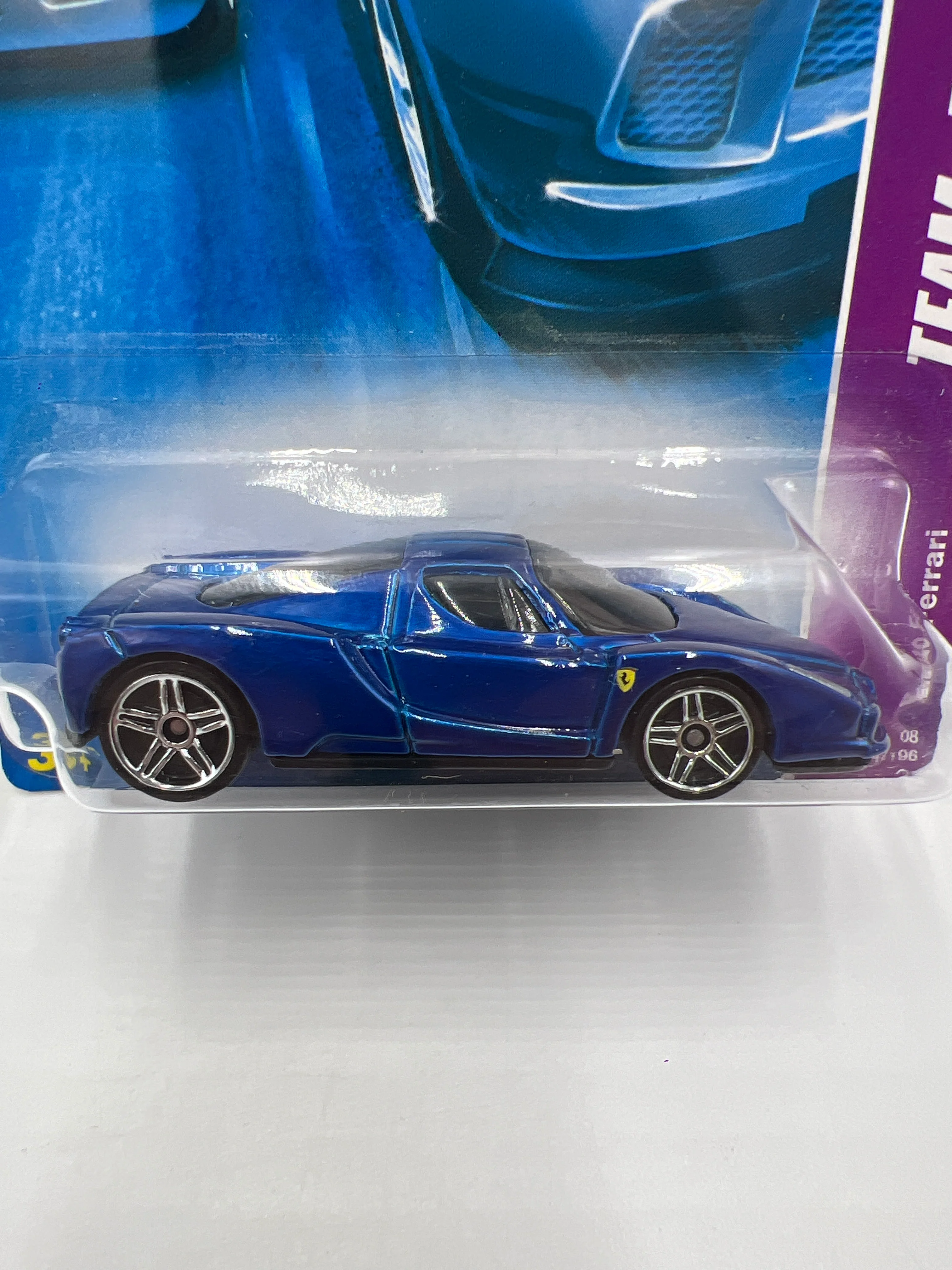2008 Hot Wheels Team Exotics #114 Enzo Ferrari Blue SR - Image 3