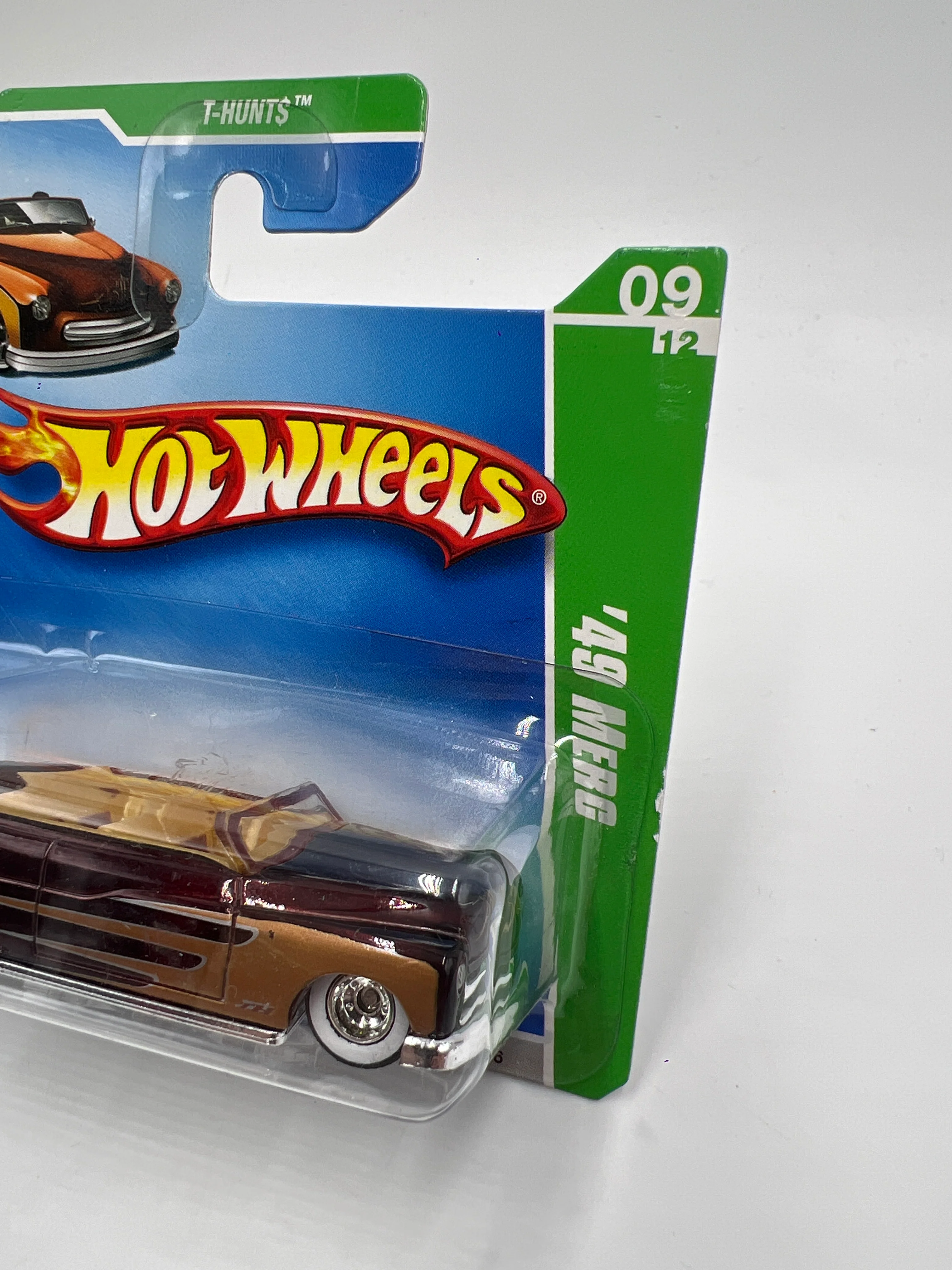 2009 Hot Wheels Super Treasure Hunt Short Card #51 49 Merc Brown W/Protector - Image 3