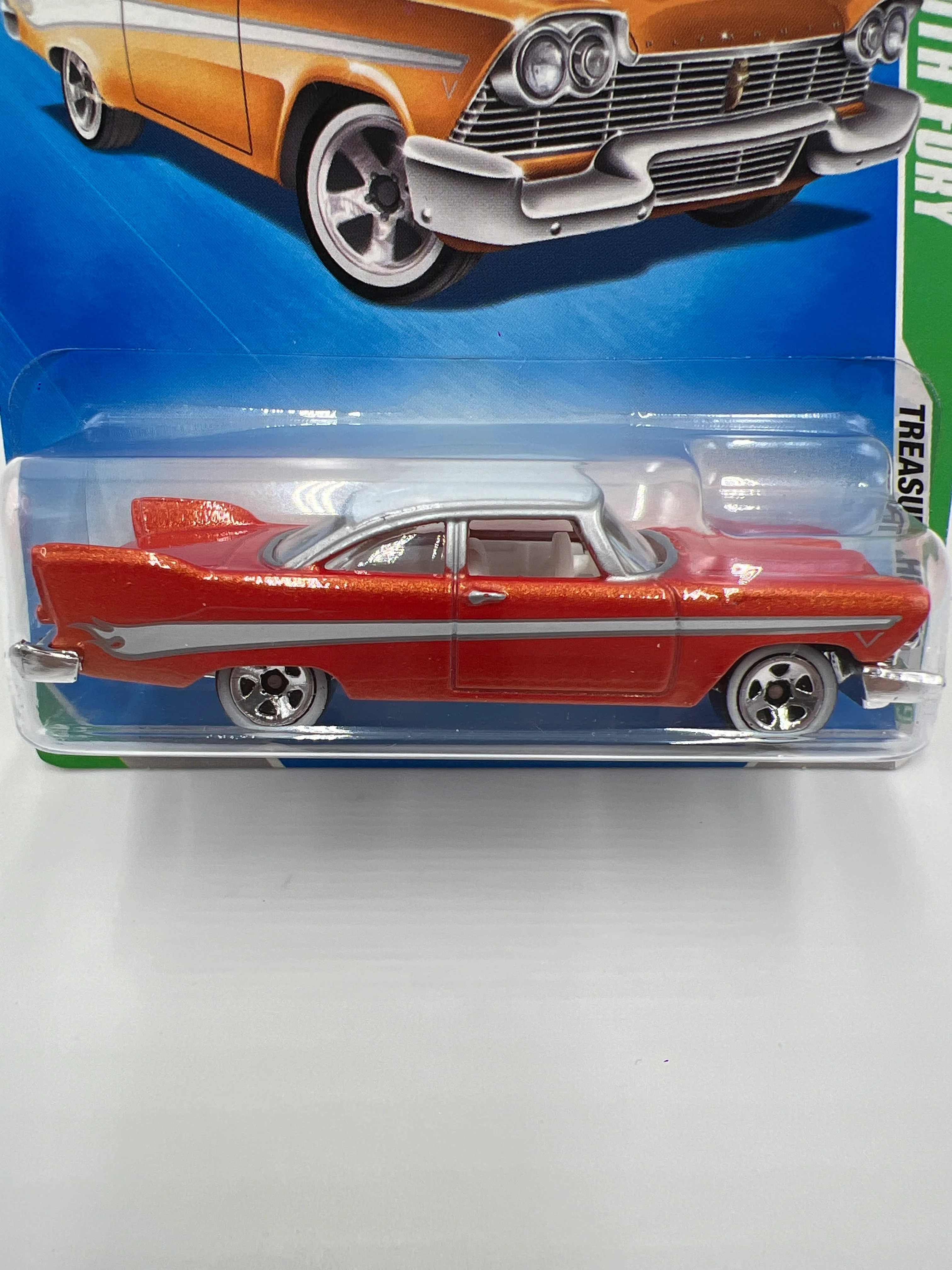 2009 Hot Wheels Treasure Hunts #44 57 Plymouth Fury Orange - Image 3