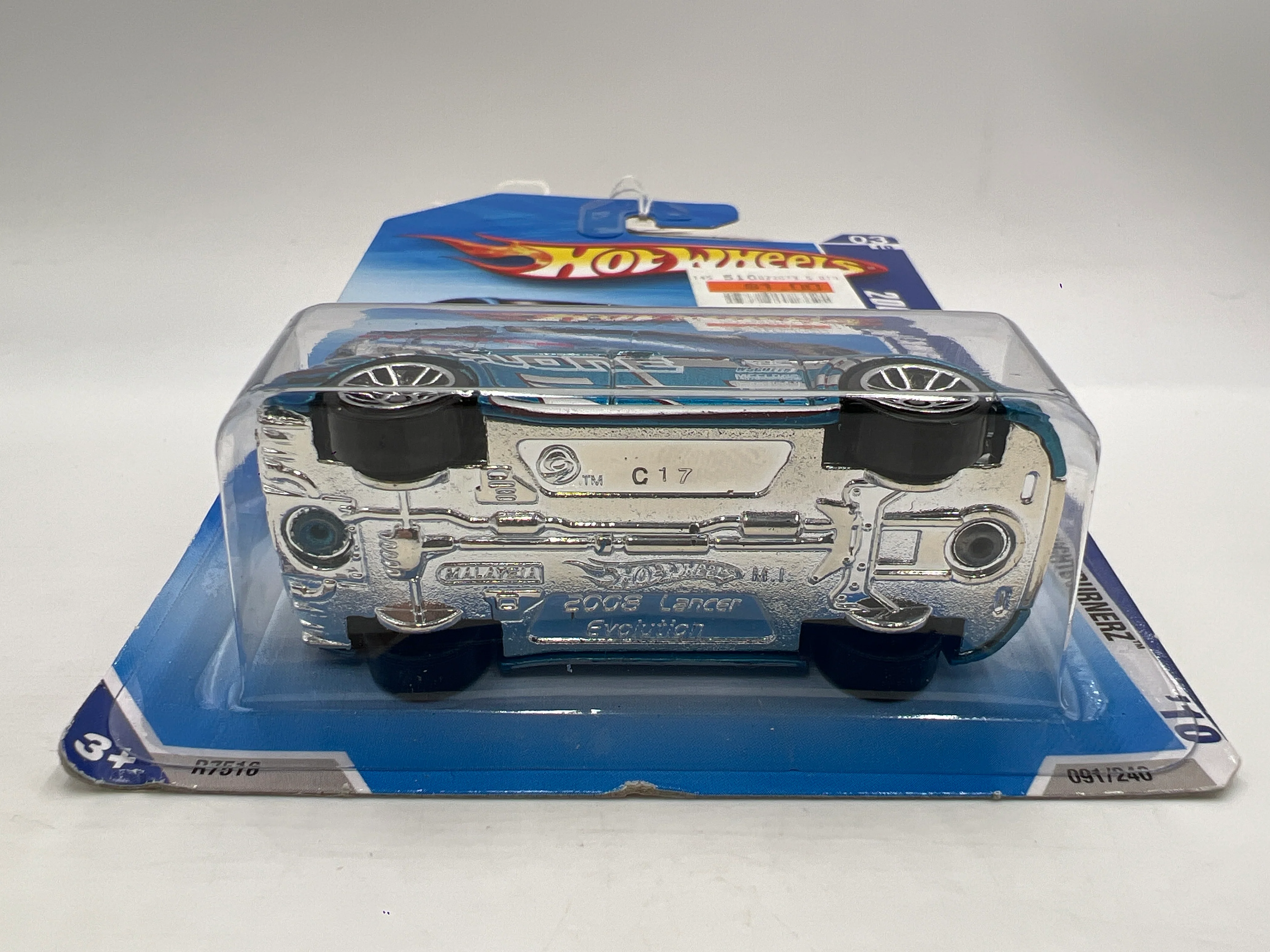 2010 Hot Wheels Nightburnerz #91 2008 Lancer Evolution Blue 92A - Image 5