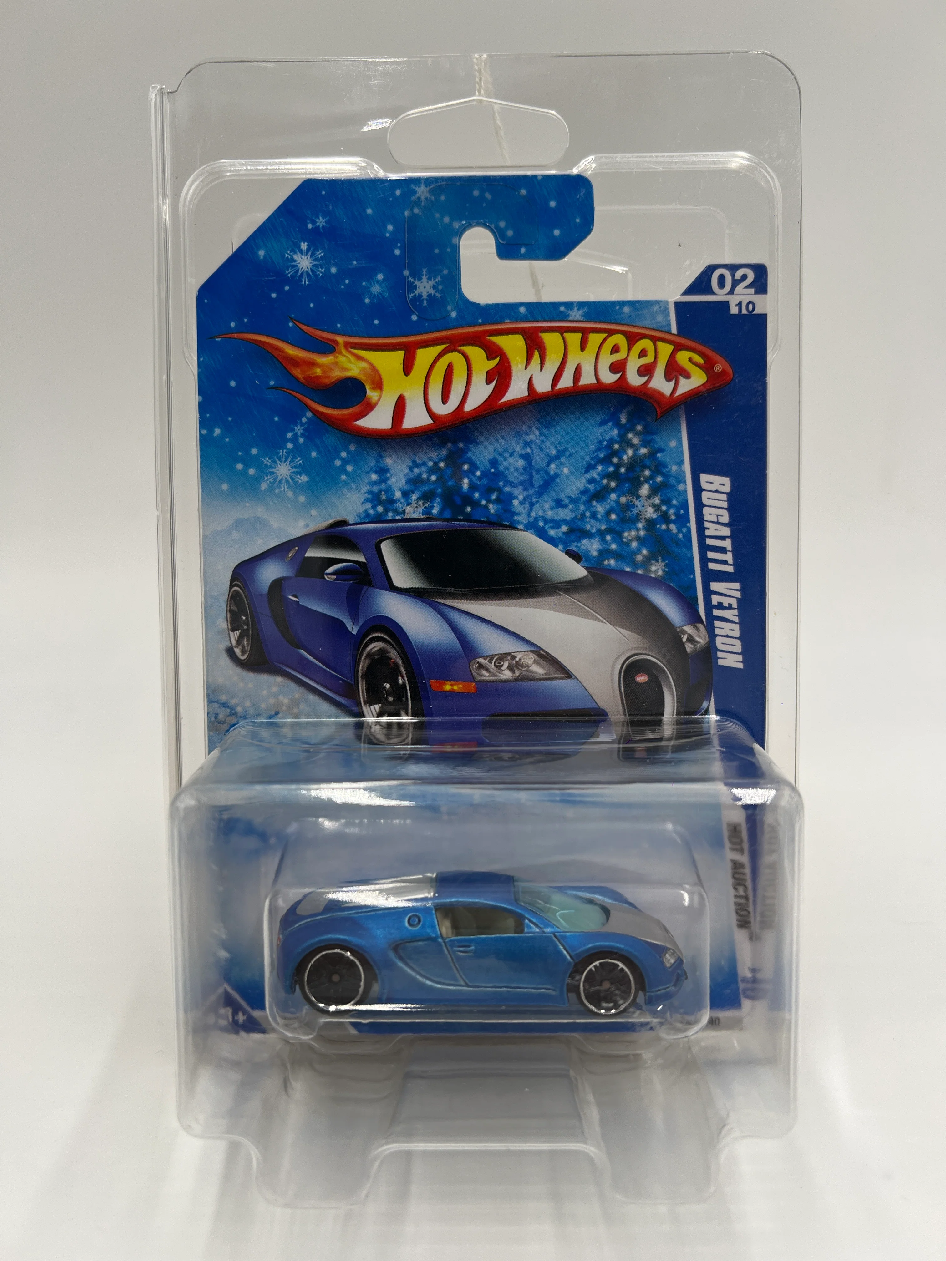 2010 Hot Wheels Target Exclusive Snowflake Card #160 Bugatti Veyron Satin Blue W/Protector - Image 7