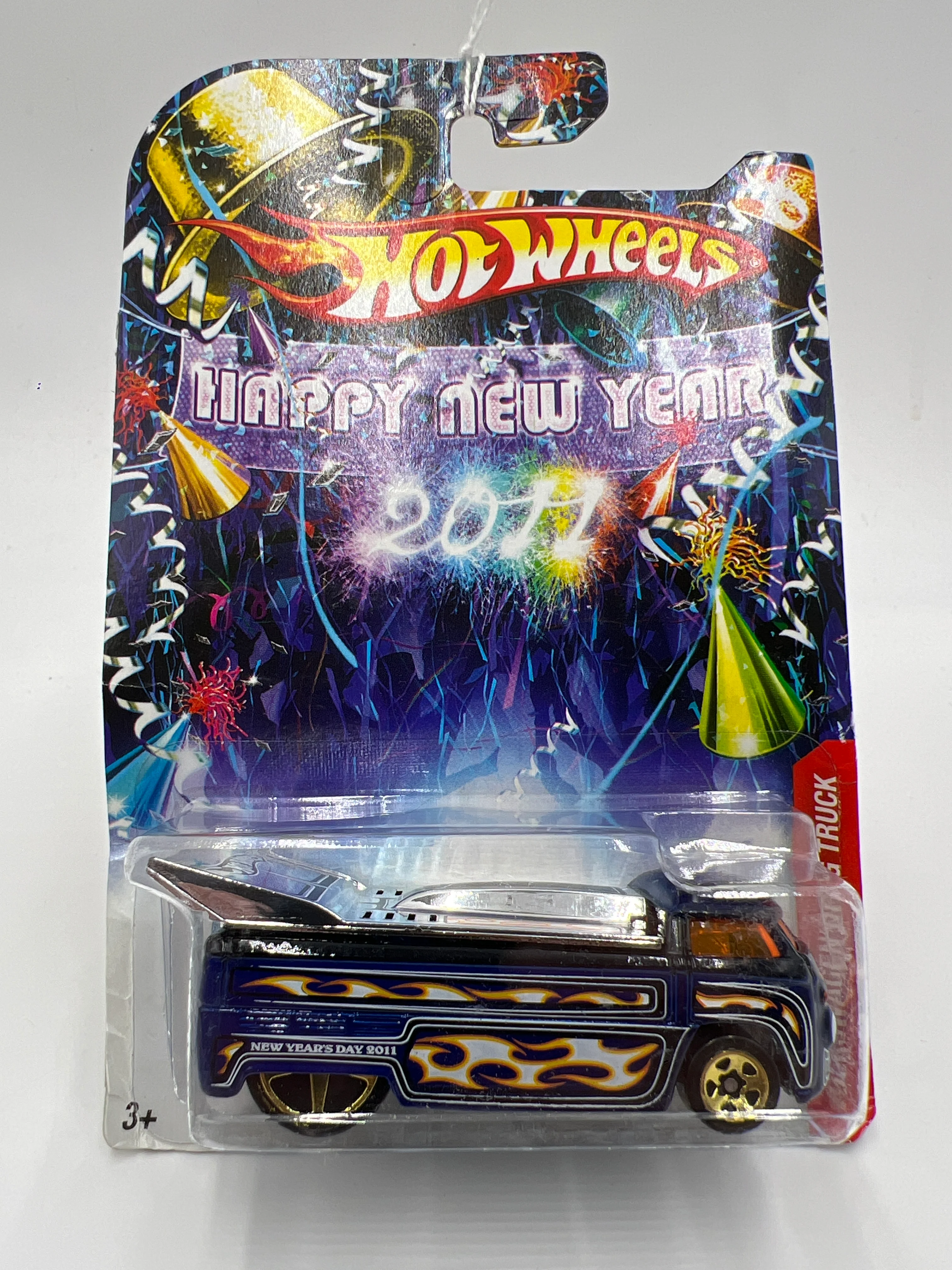 2011 Hot Wheels Happy New Year 2011 Volkswagen Drag Truck Card Not Perfect 159A - Image 2