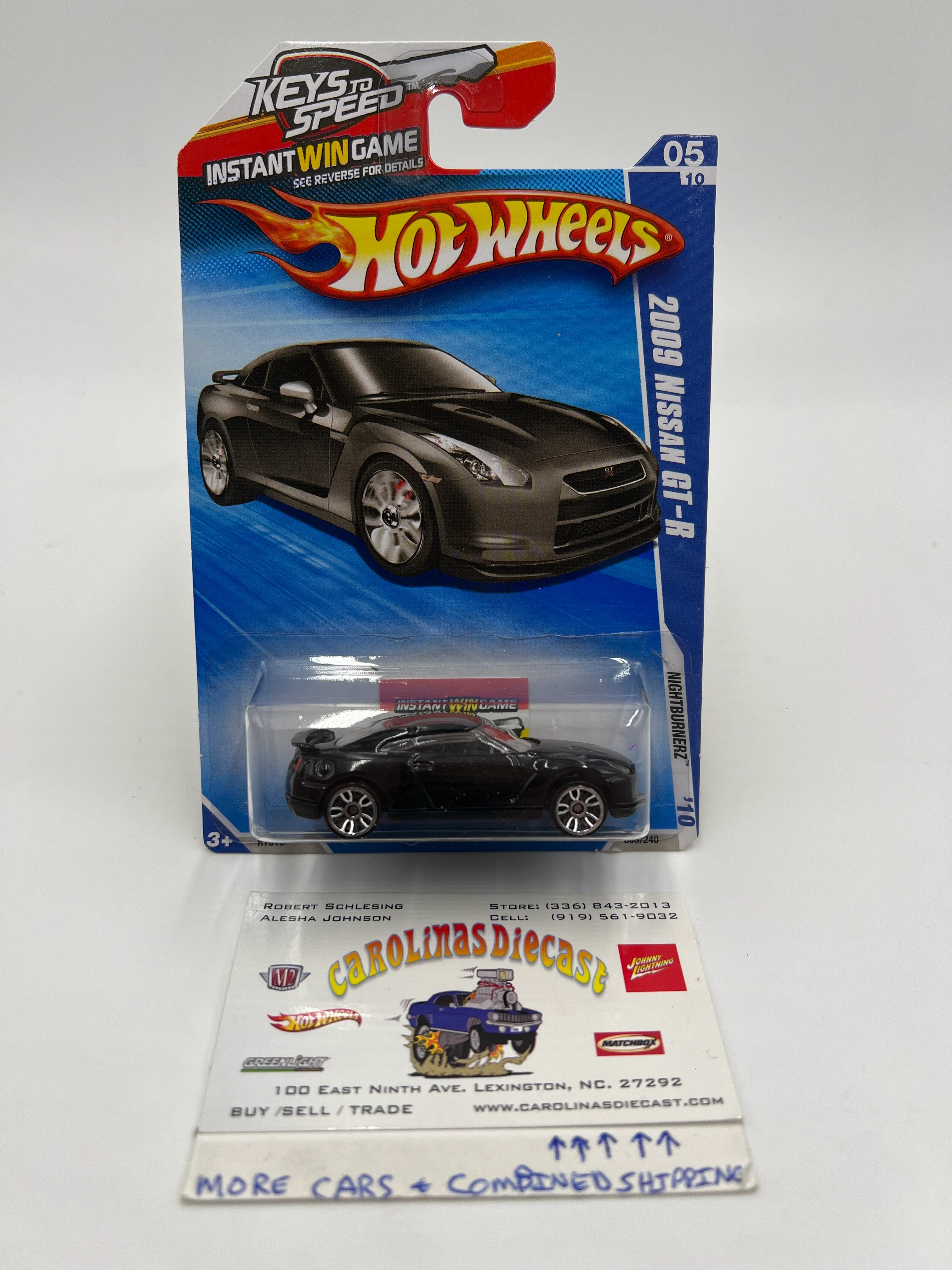 2010 Hot Wheels #93 2009 Nissan GT-R Black Keys to Speed Card W/Protector (See Description)