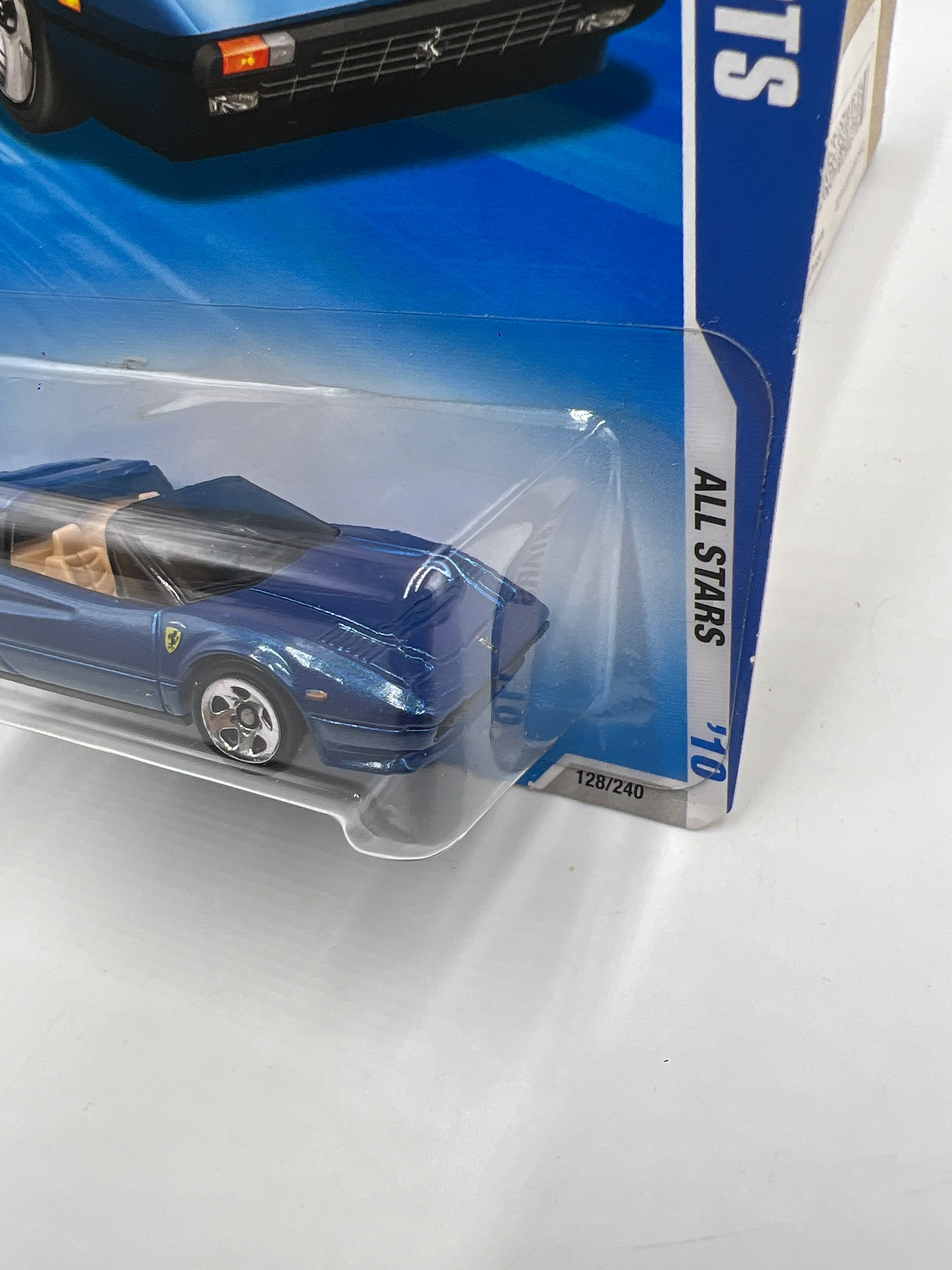 2010 Hot Wheels All Stars #128 Ferrari 308 GTS Blue W/Protector - Image 4