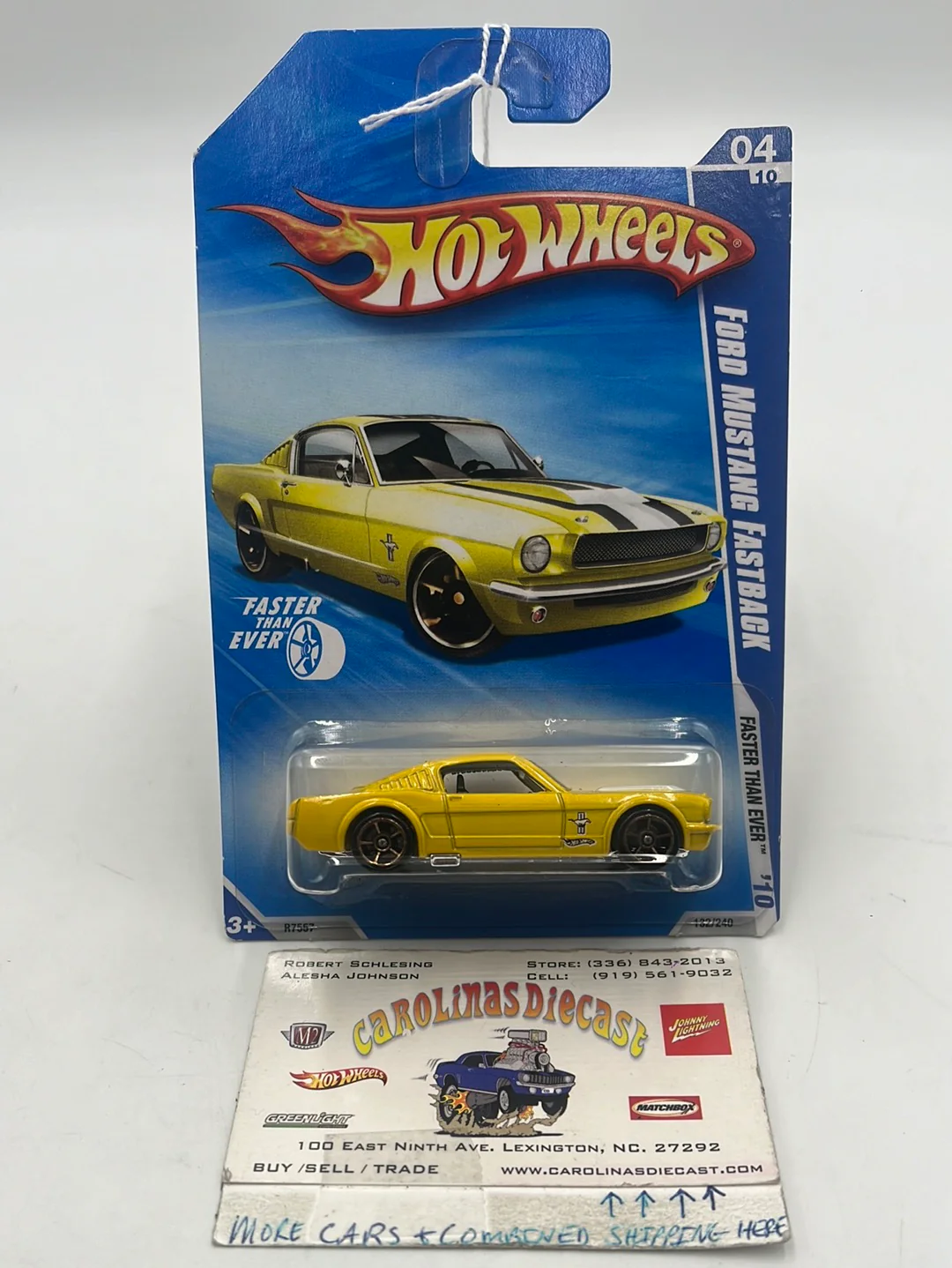 2010 Hot Wheels Faster Than Ever Ford Mustang Fastback Walmart Exclusive Yellow 132/240 236B