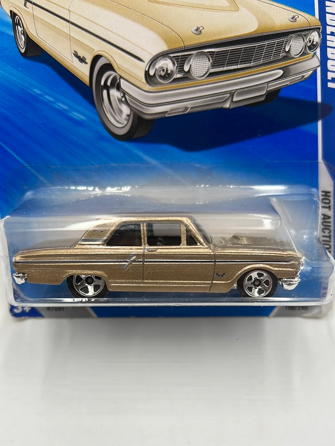 2010 Hot Wheels Hot Auction Ford Thunderbolt Gold Kmart Exclusive 166/240 237B - Image 3