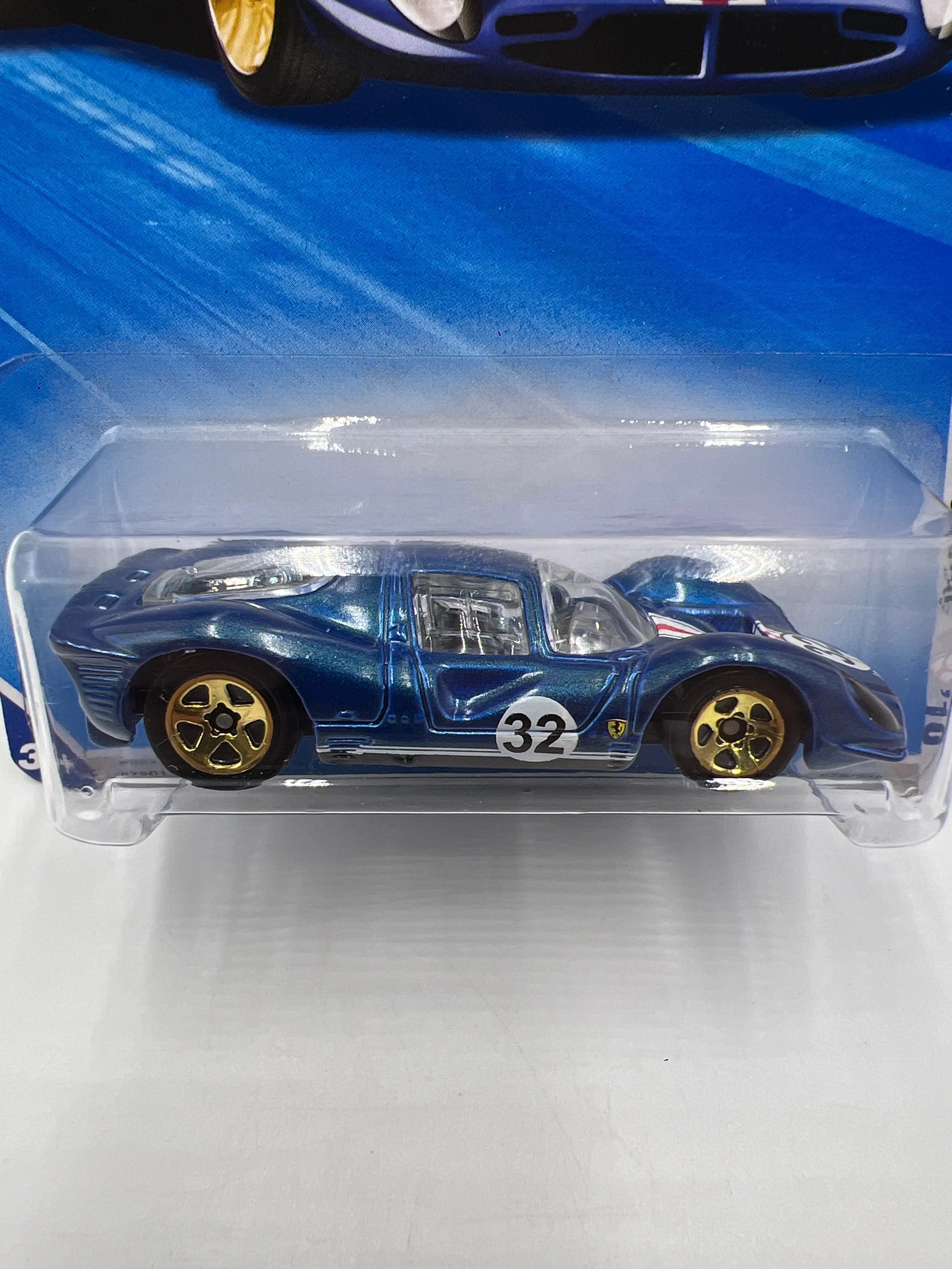 2010 Hot Wheels Garage #76 Ferrari 330 P4 gold 5 spoke Blue SR - Image 3