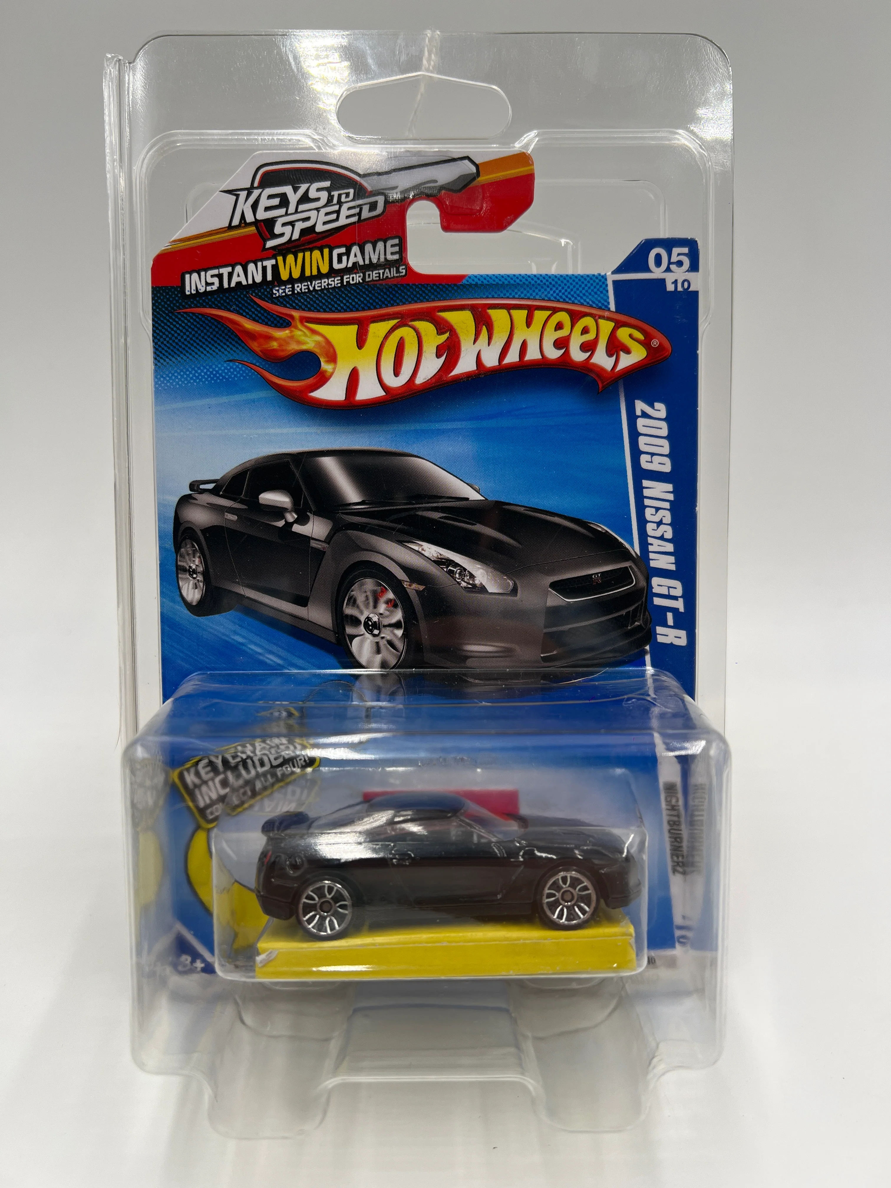 2010 Hot Wheels Keys To Speed Key Chain #93 2009 Nissan GT-R Black W/Protector - Image 7