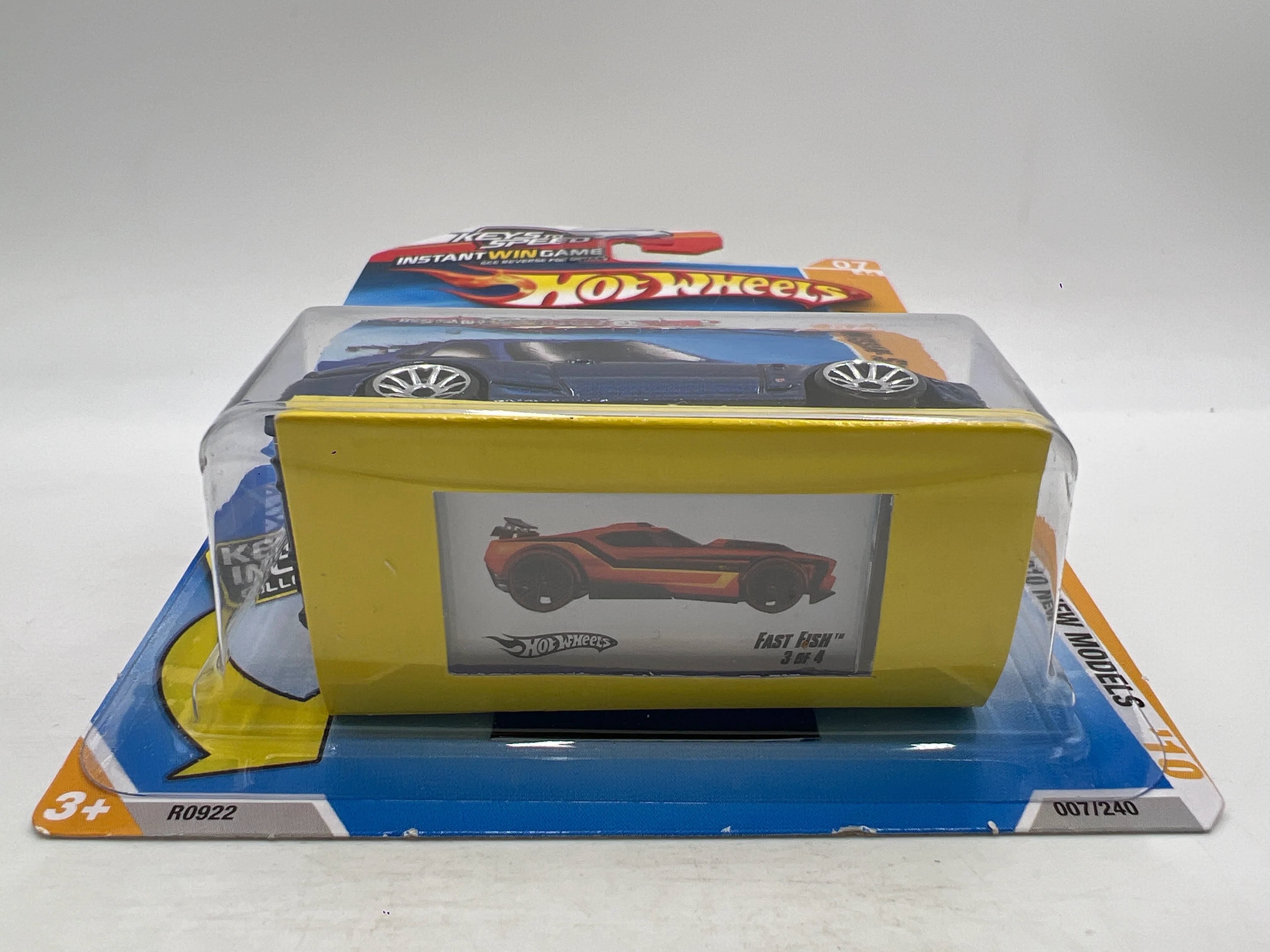 2010 Hot Wheels Keys To Speed Key Chain #7 Nissan GT-R R34 Blue W/Protector - Image 5