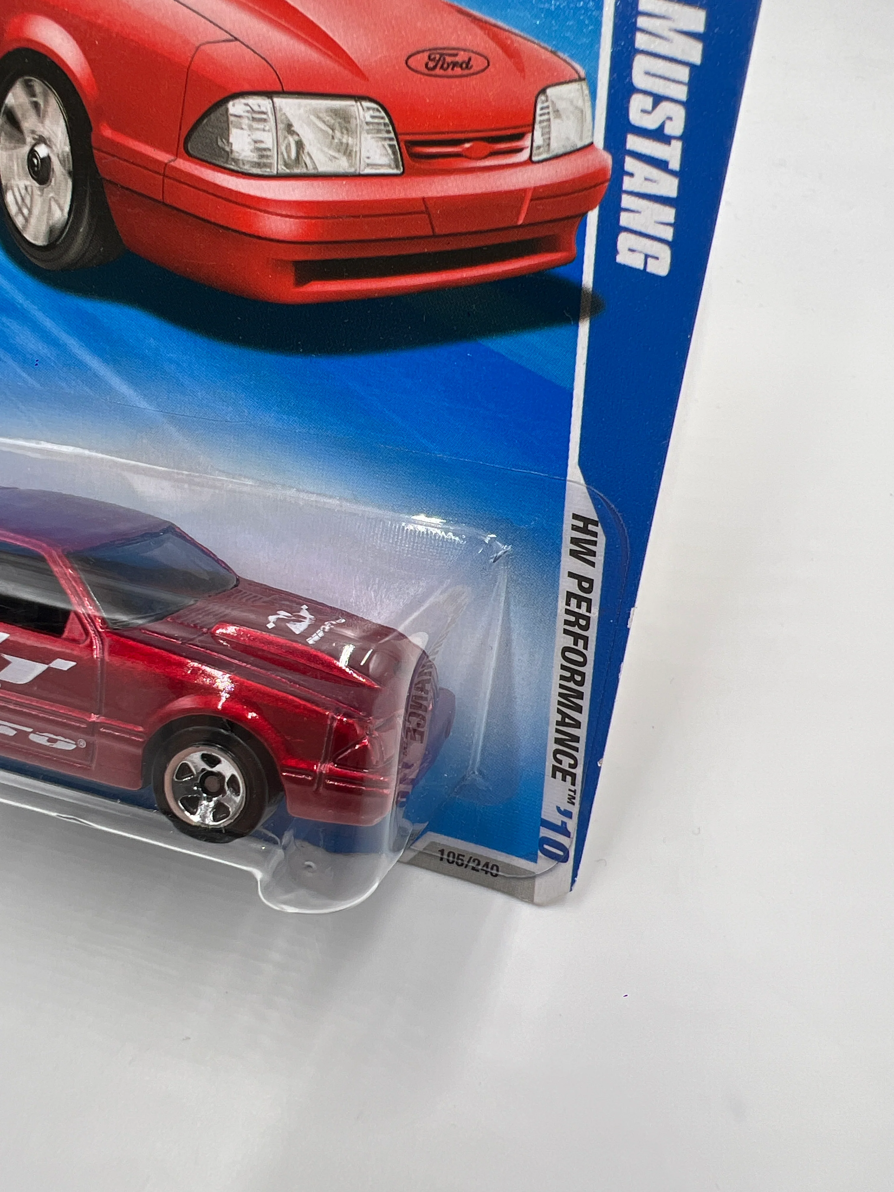 2010 Hot Wheels Performance #105 92 Ford Mustang Red 20A - Image 4