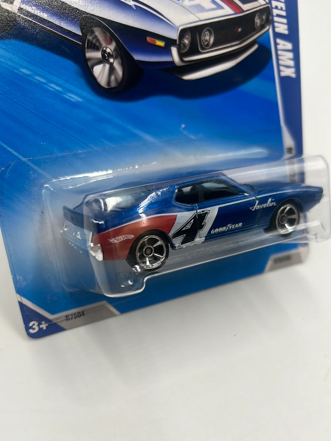 2010 Hot Wheels Muscle Mania AMC Javelin AMX Blue 79/240 32C - Image 5